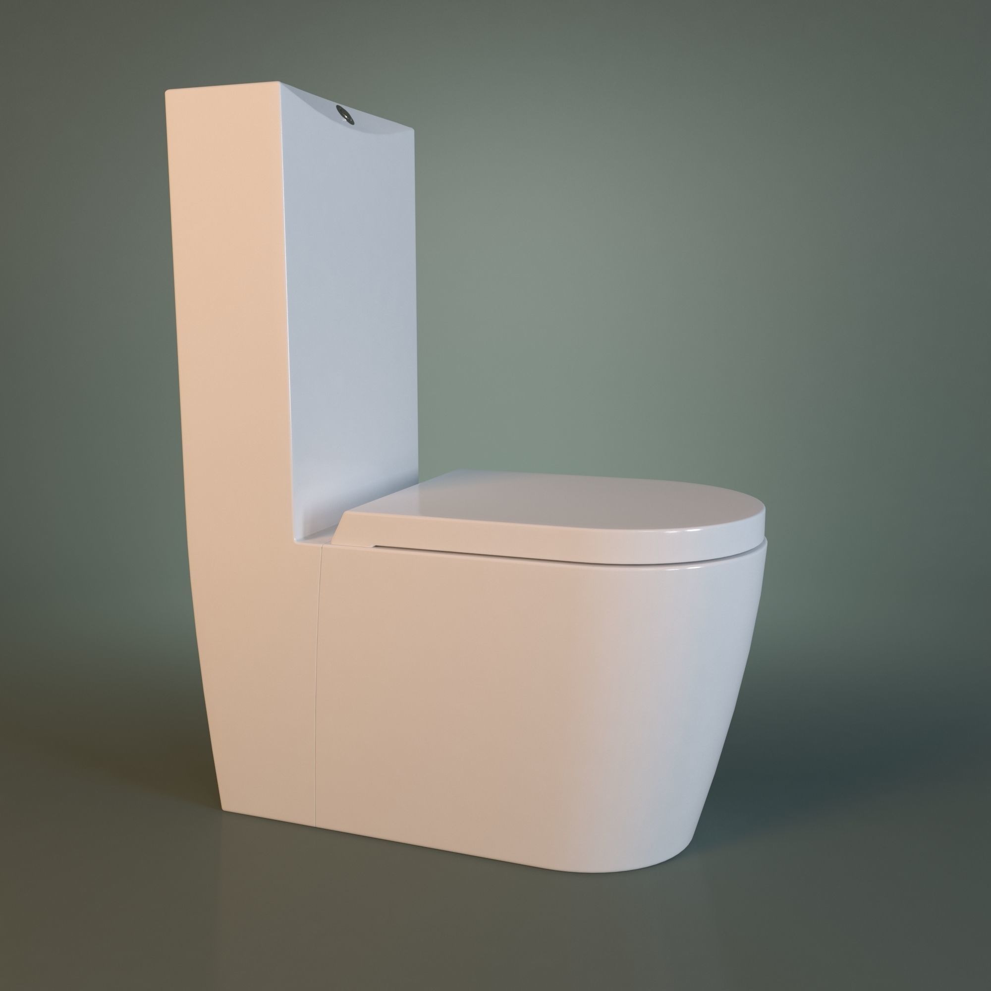 White Acrylic Toilet Bowl 3D model_33