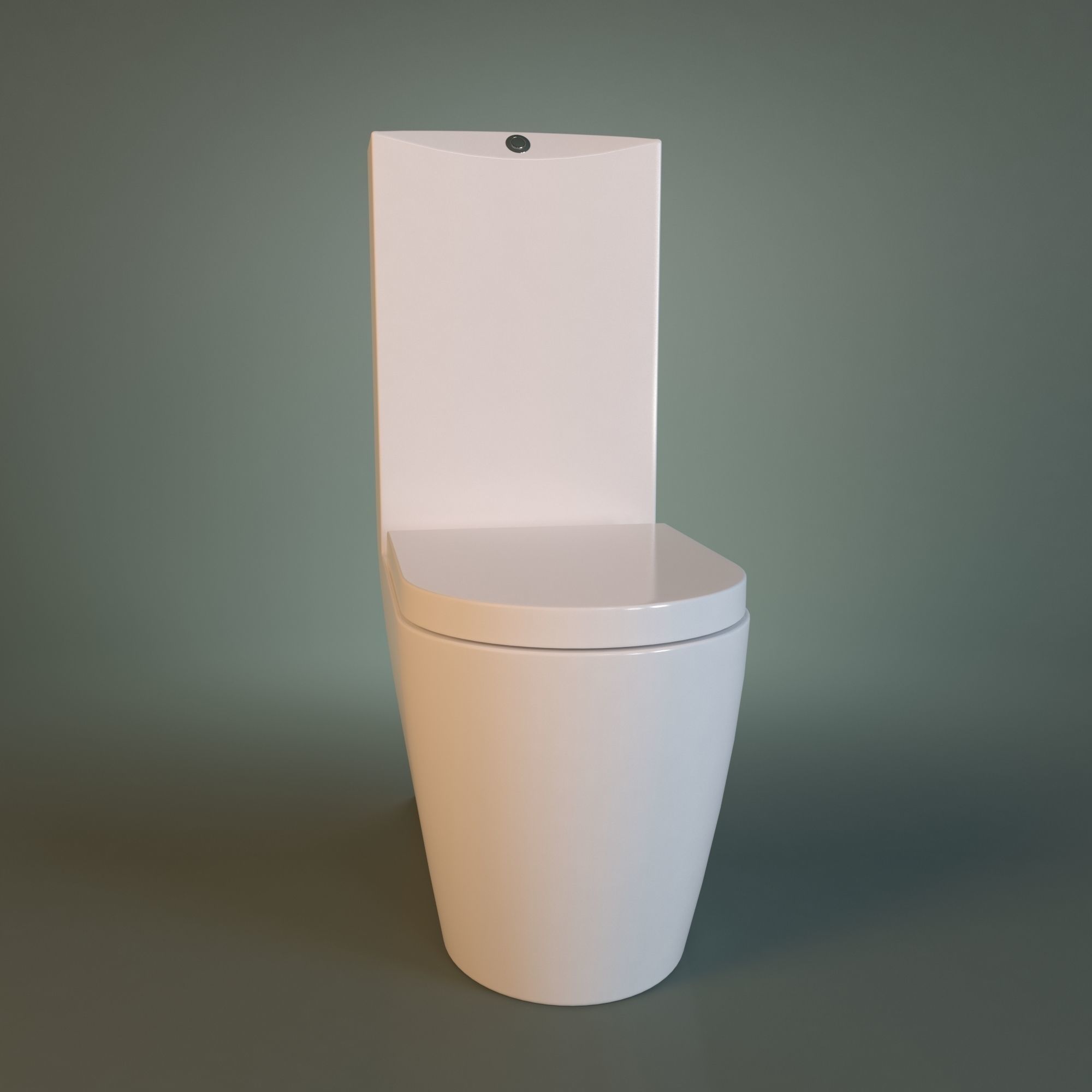 White Acrylic Toilet Bowl 3D model_39