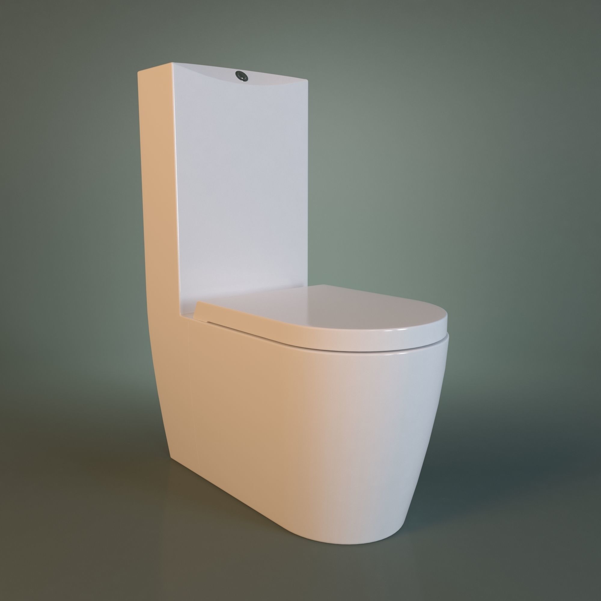White Acrylic Toilet Bowl 3D model_36