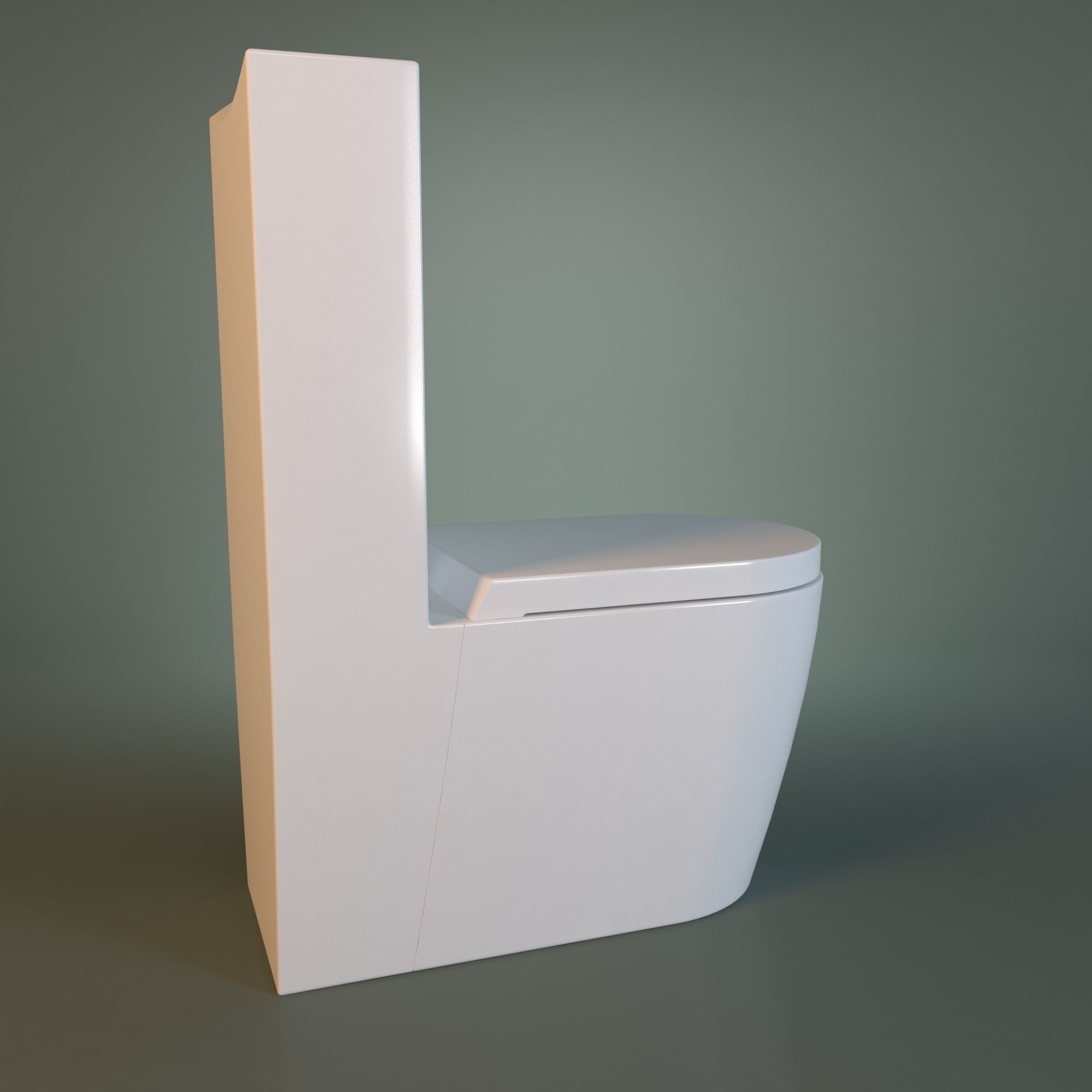 White Acrylic Toilet Bowl 3D model_29