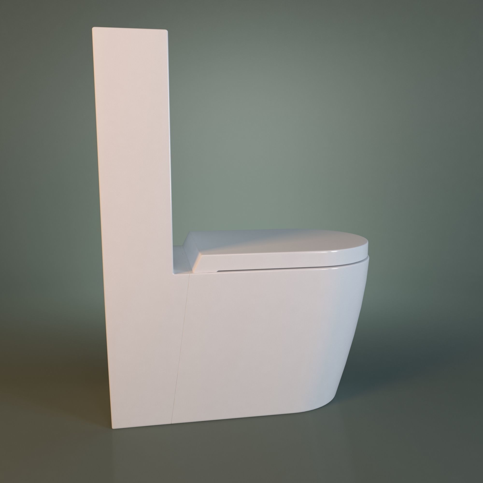 White Acrylic Toilet Bowl 3D model_30