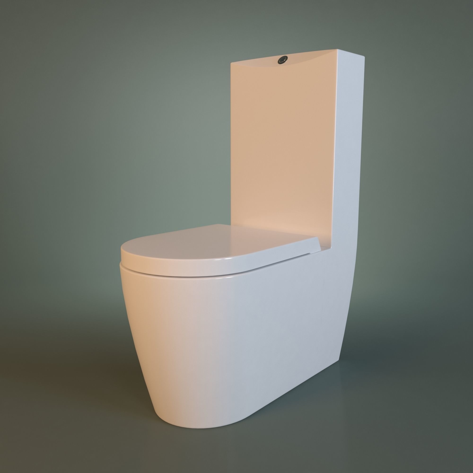White Acrylic Toilet Bowl 3D model_8