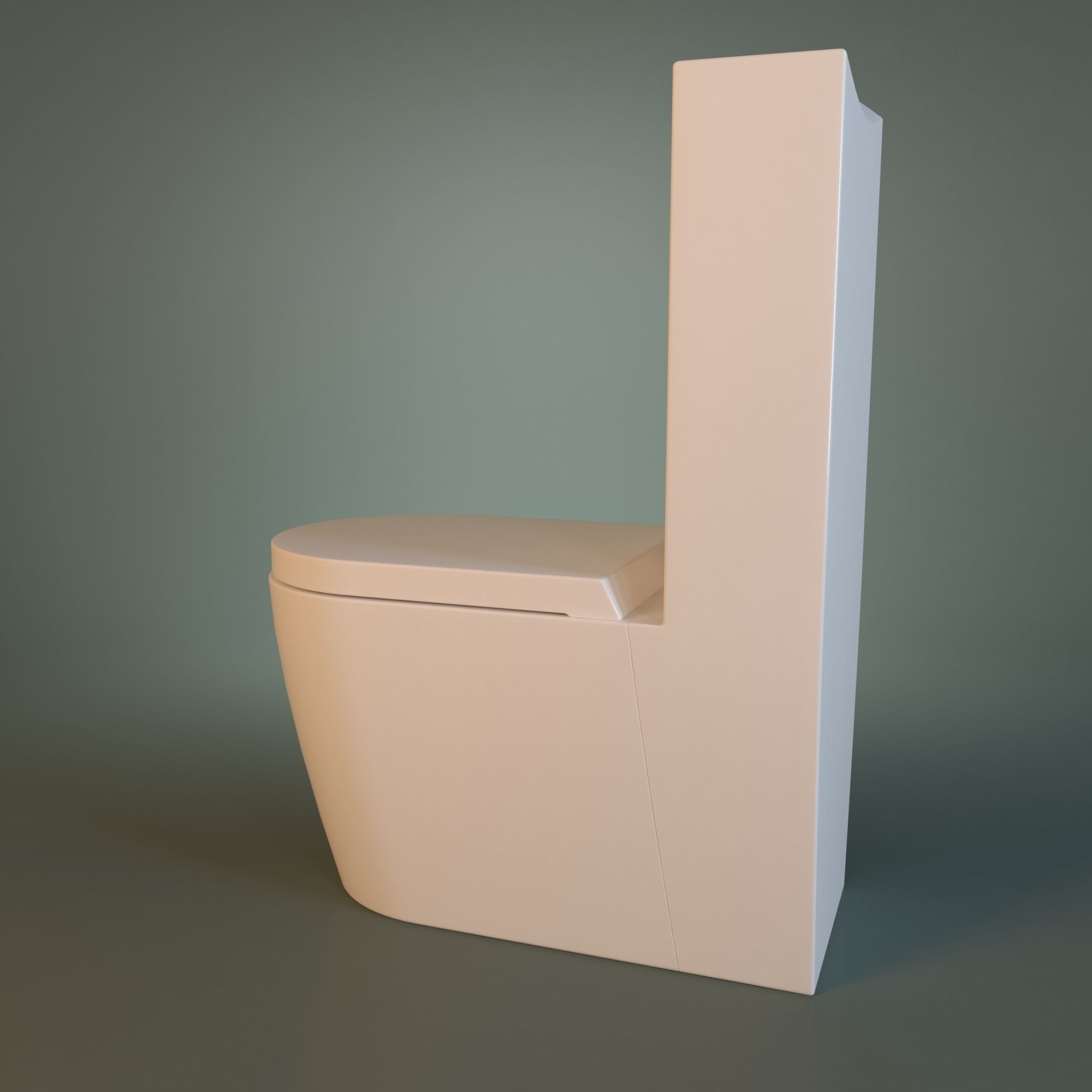 White Acrylic Toilet Bowl 3D model_15