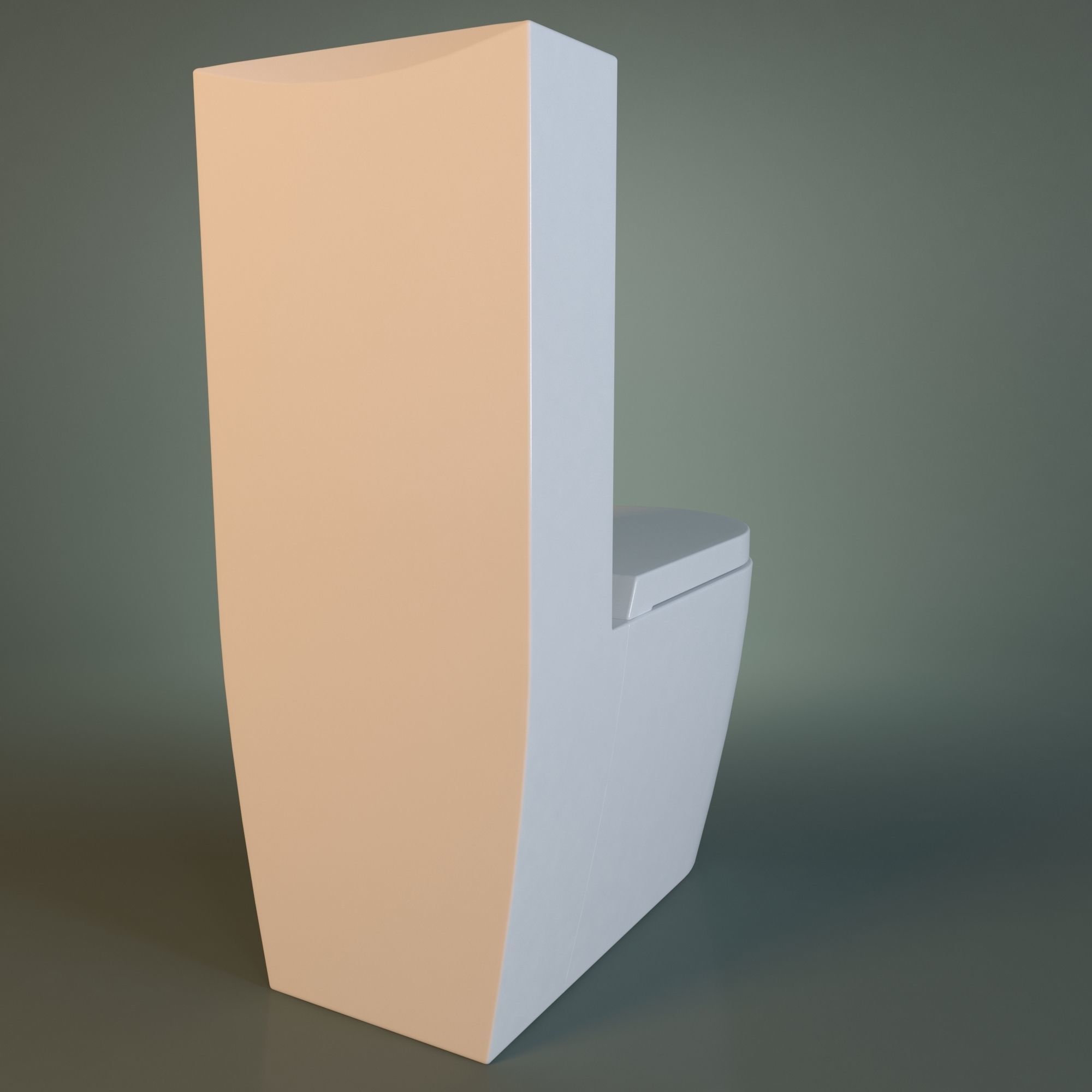 White Acrylic Toilet Bowl 3D model_25