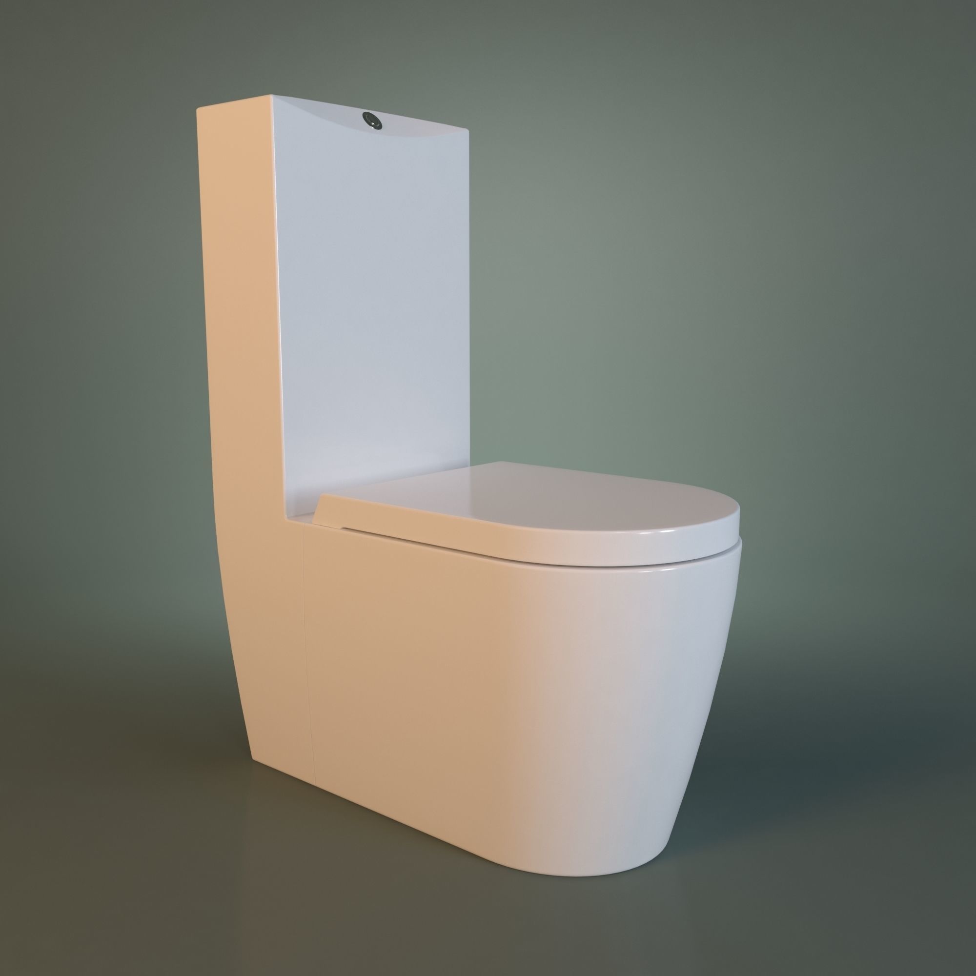 White Acrylic Toilet Bowl 3D model_35