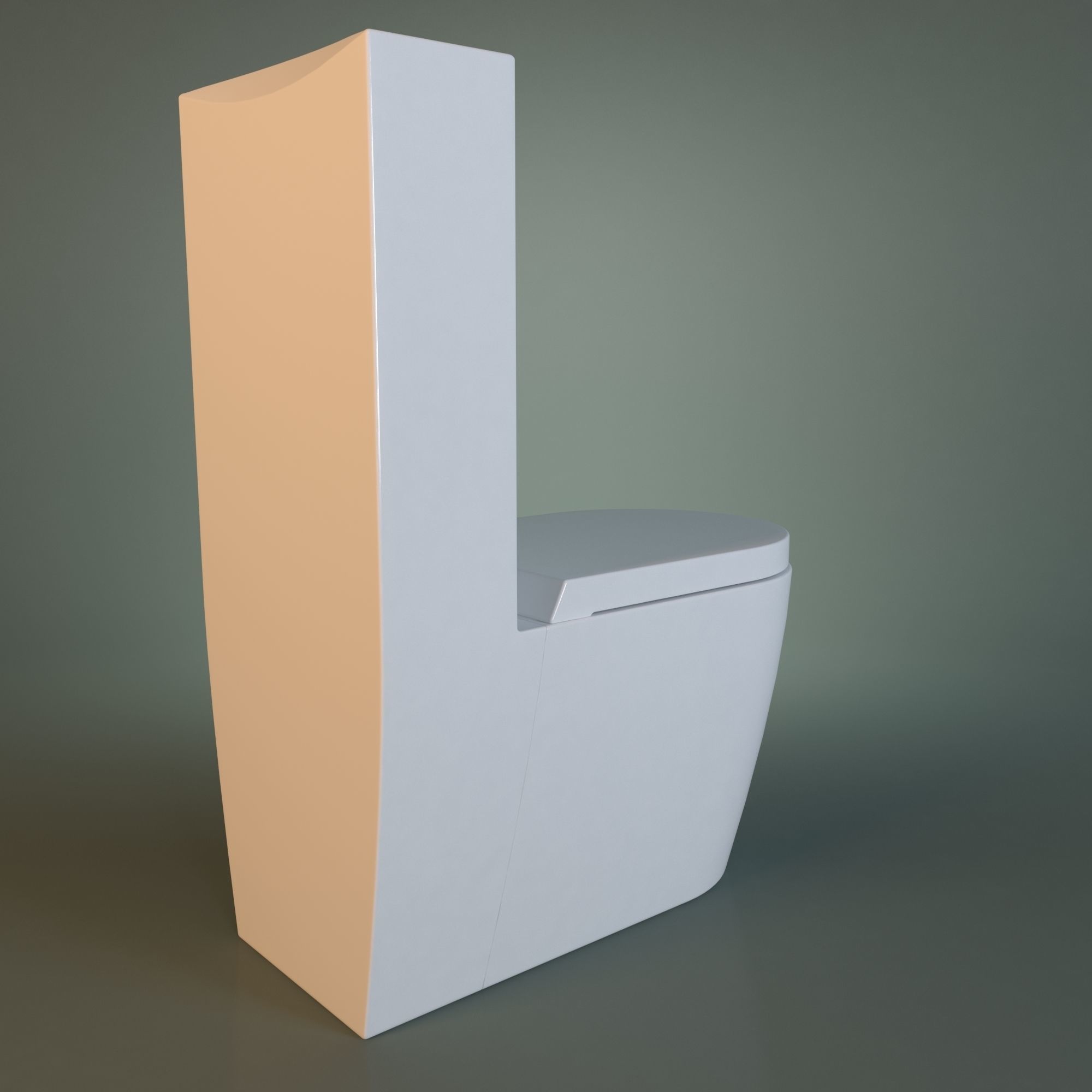 White Acrylic Toilet Bowl 3D model_26