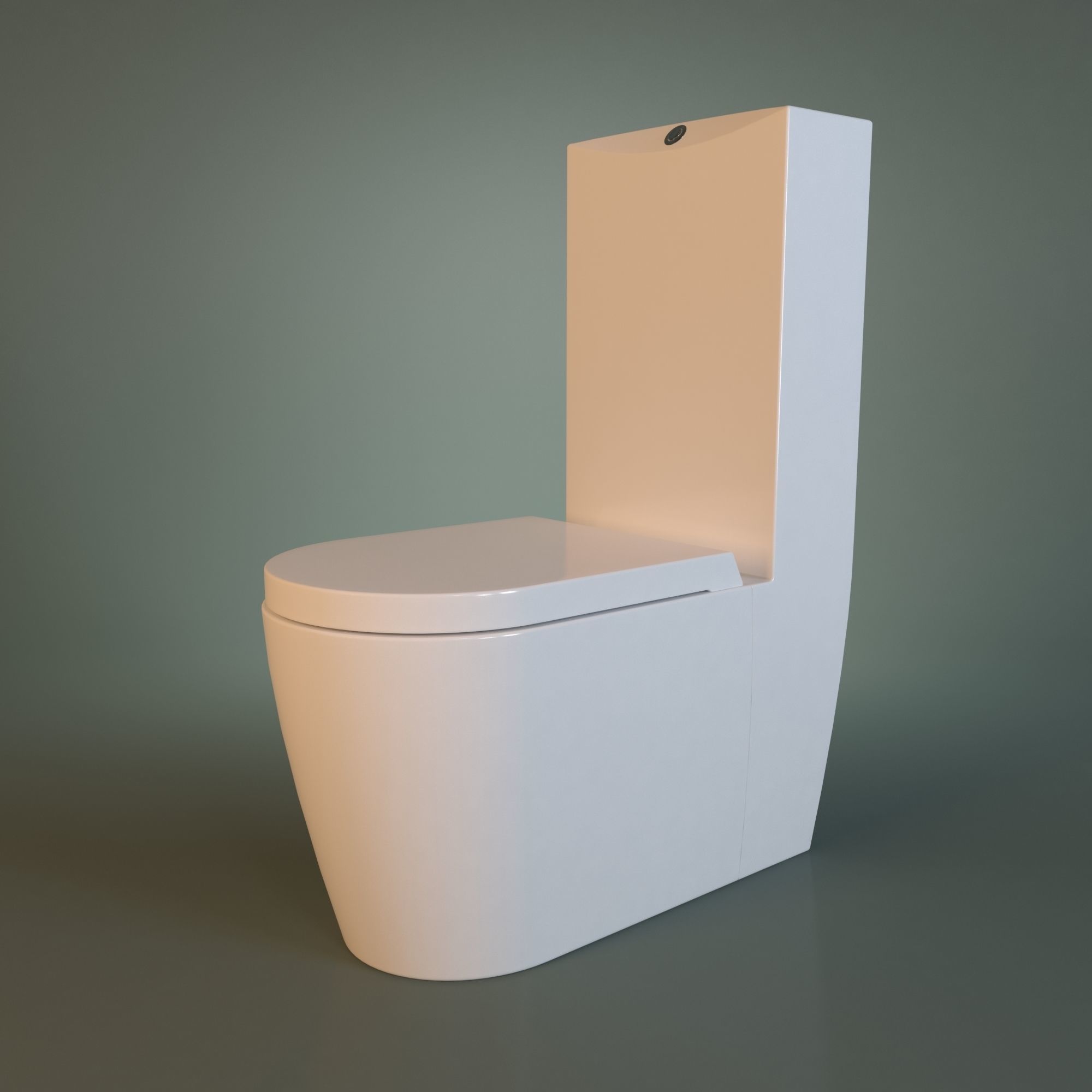 White Acrylic Toilet Bowl 3D model_9