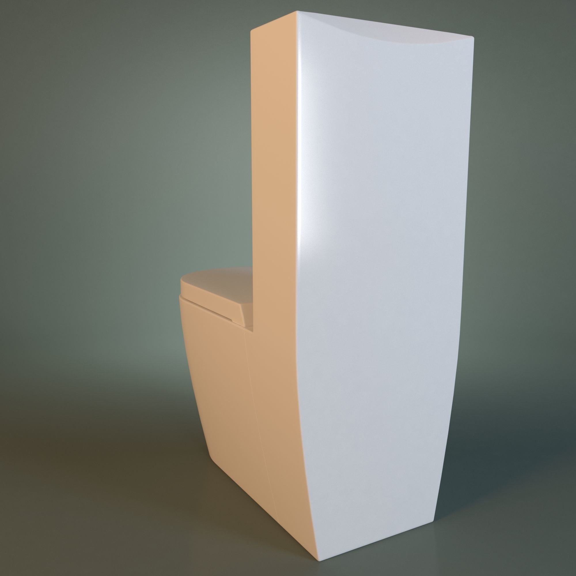 White Acrylic Toilet Bowl 3D model_19