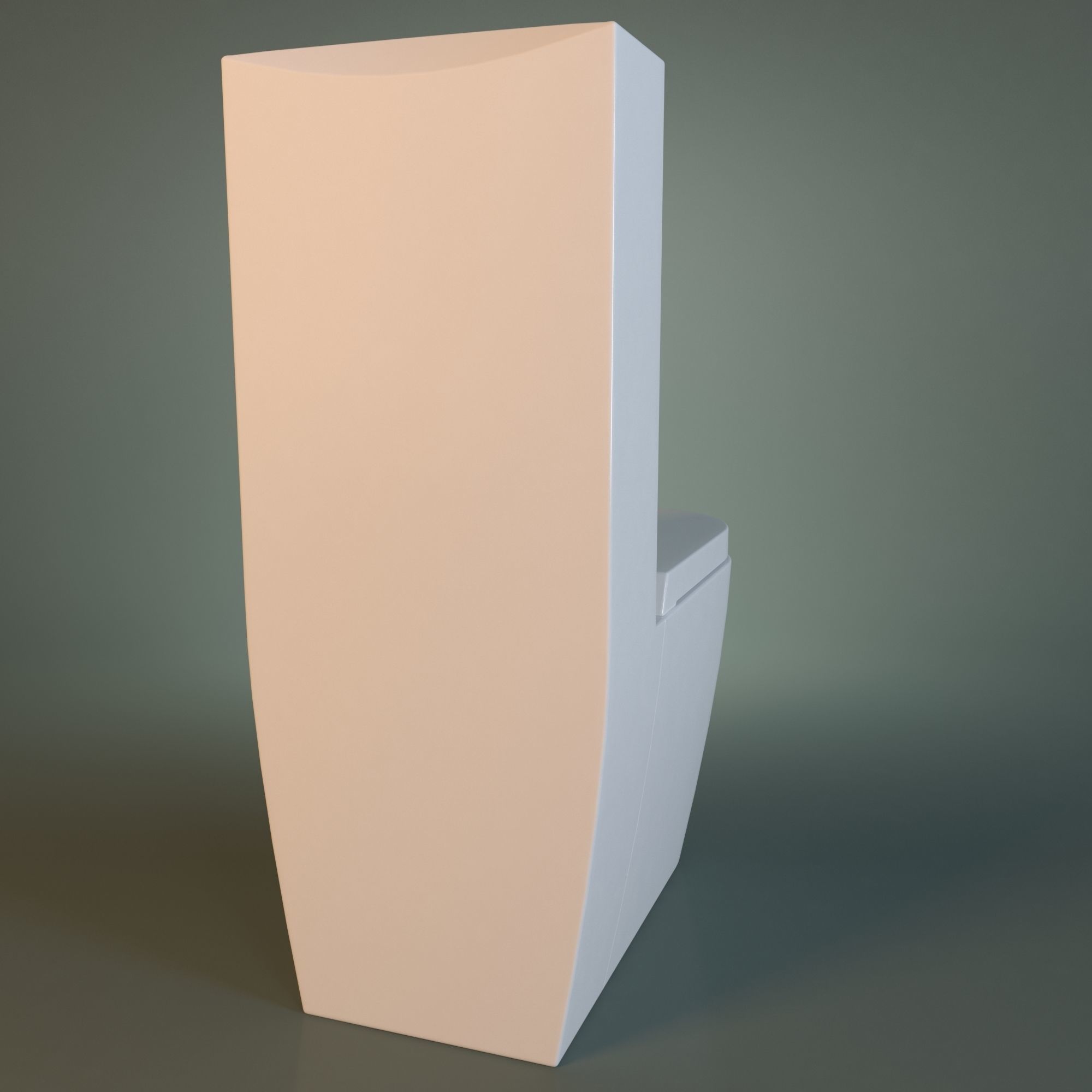 White Acrylic Toilet Bowl 3D model_24