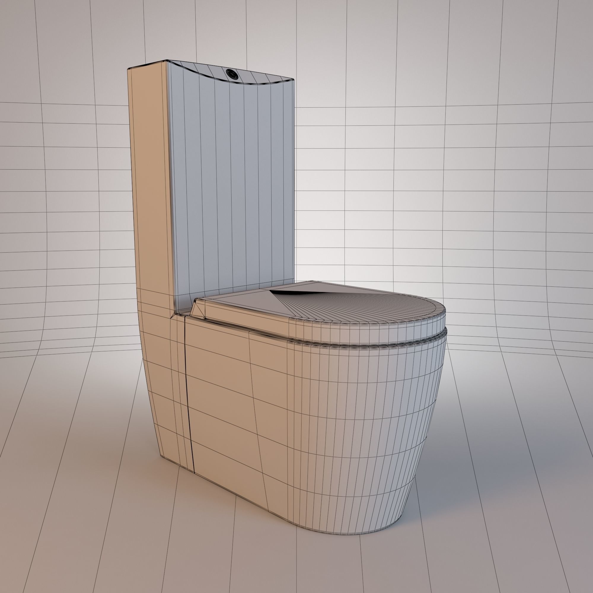 White Acrylic Toilet Bowl 3D model_1