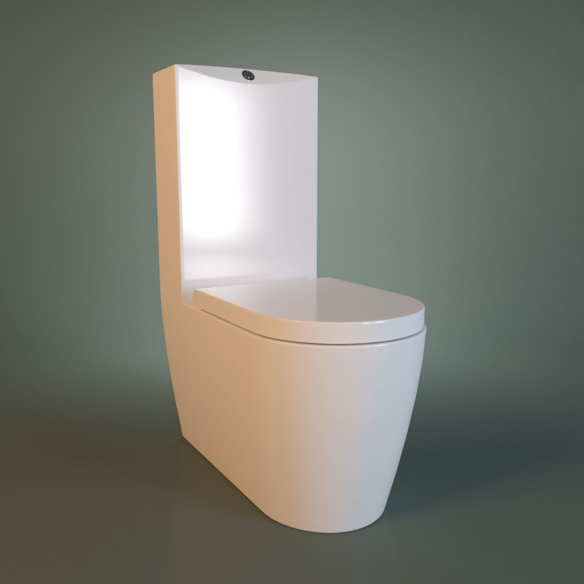 White Acrylic Toilet Bowl 3D model_37