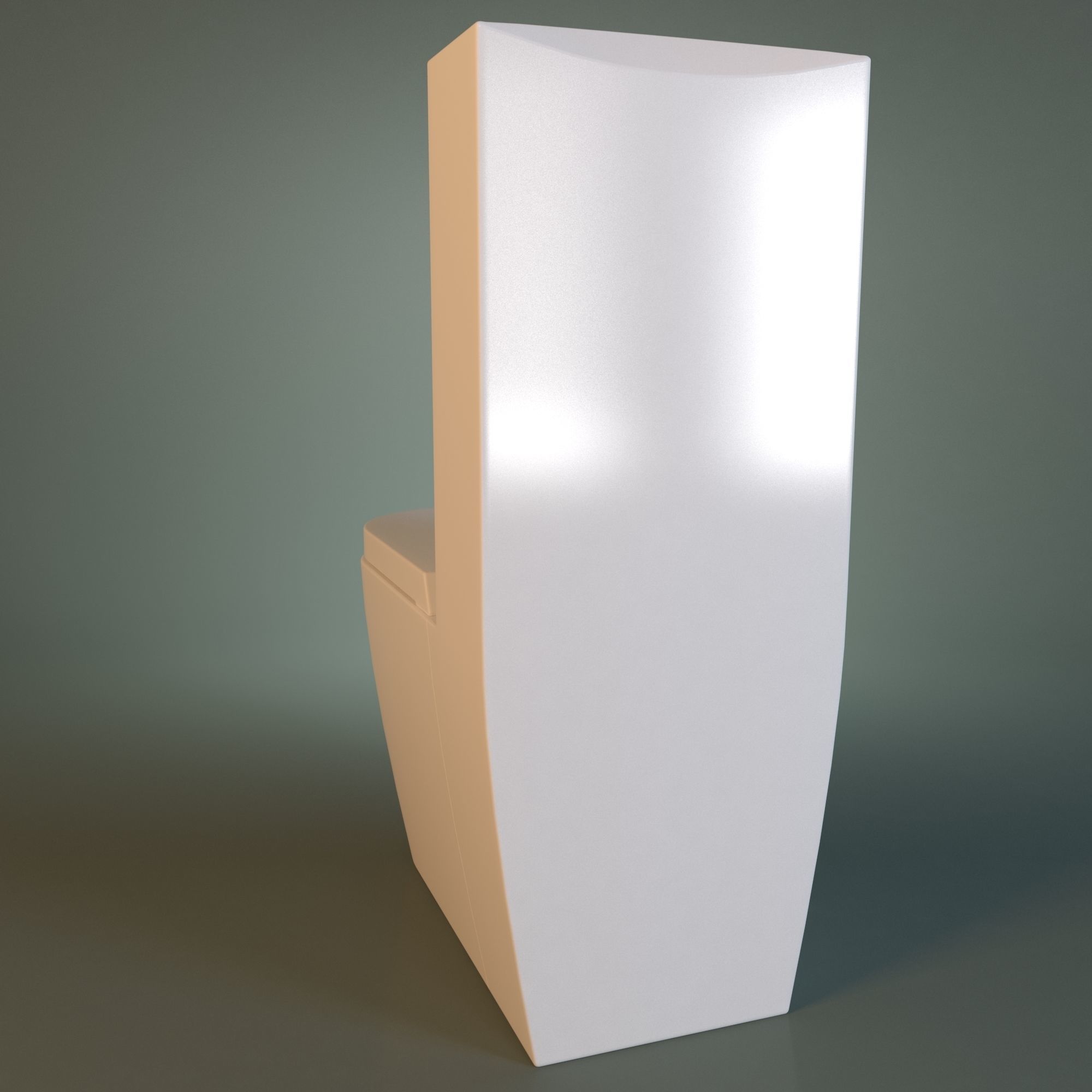 White Acrylic Toilet Bowl 3D model_20
