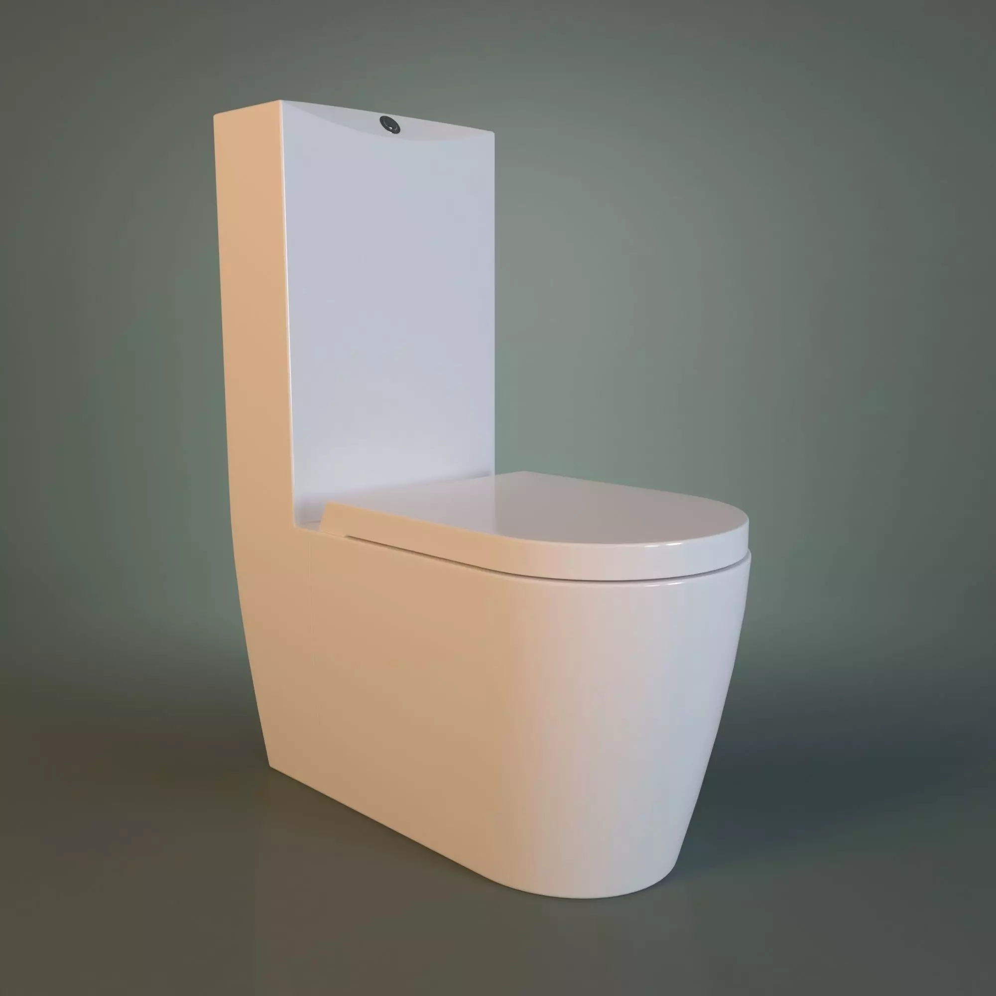 White Acrylic Toilet Bowl 3D model_0