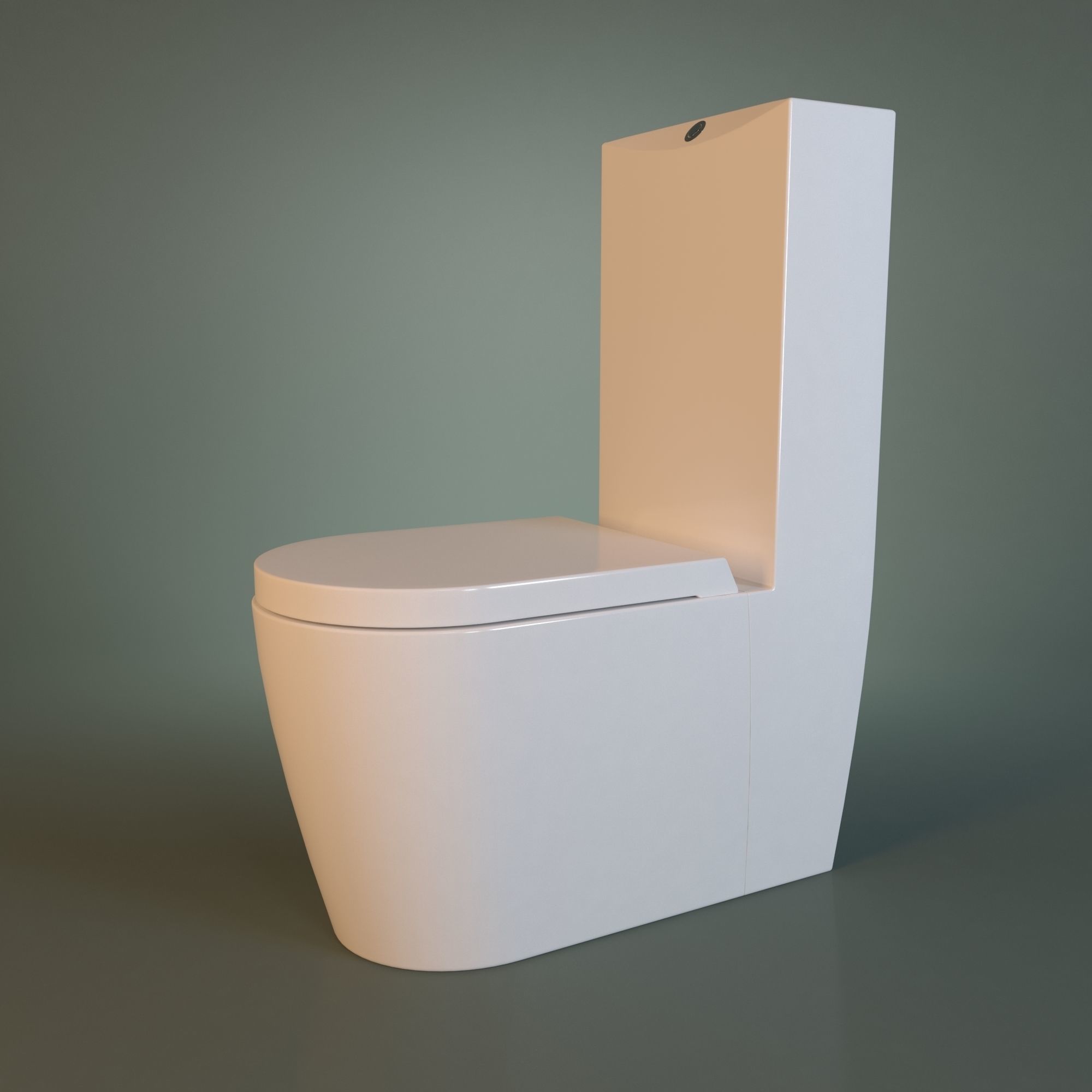 White Acrylic Toilet Bowl 3D model_7