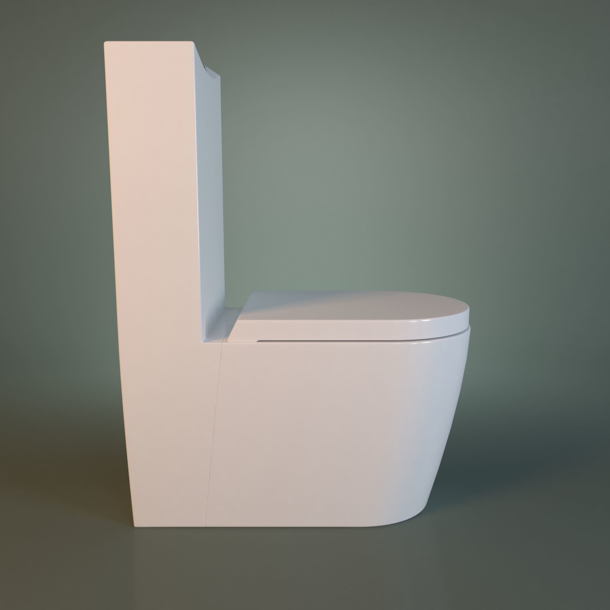 White Acrylic Toilet Bowl 3D model_31