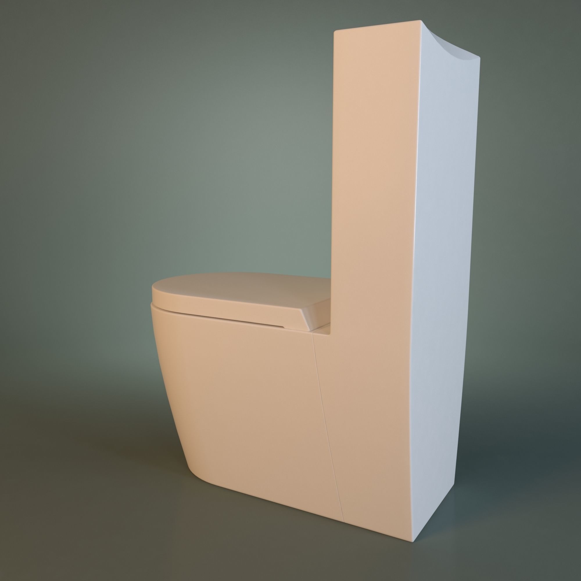 White Acrylic Toilet Bowl 3D model_16