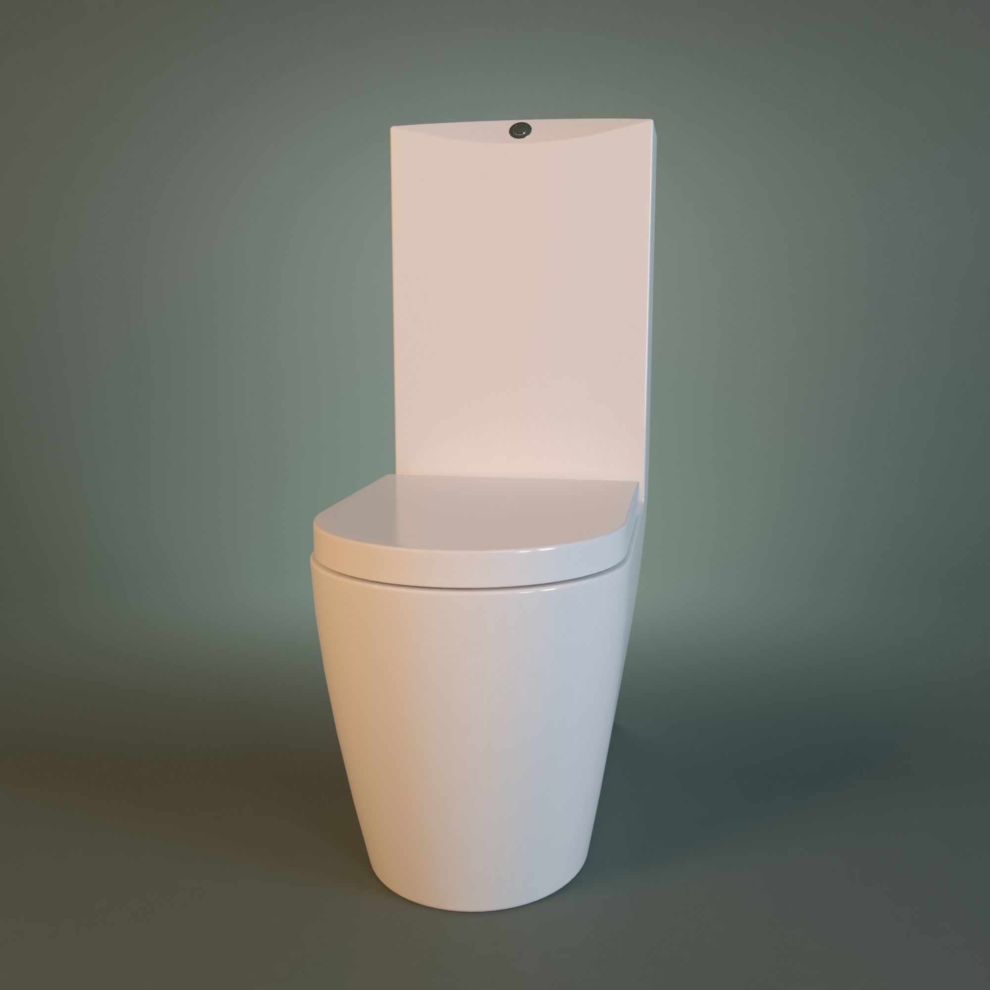White Acrylic Toilet Bowl 3D model_4