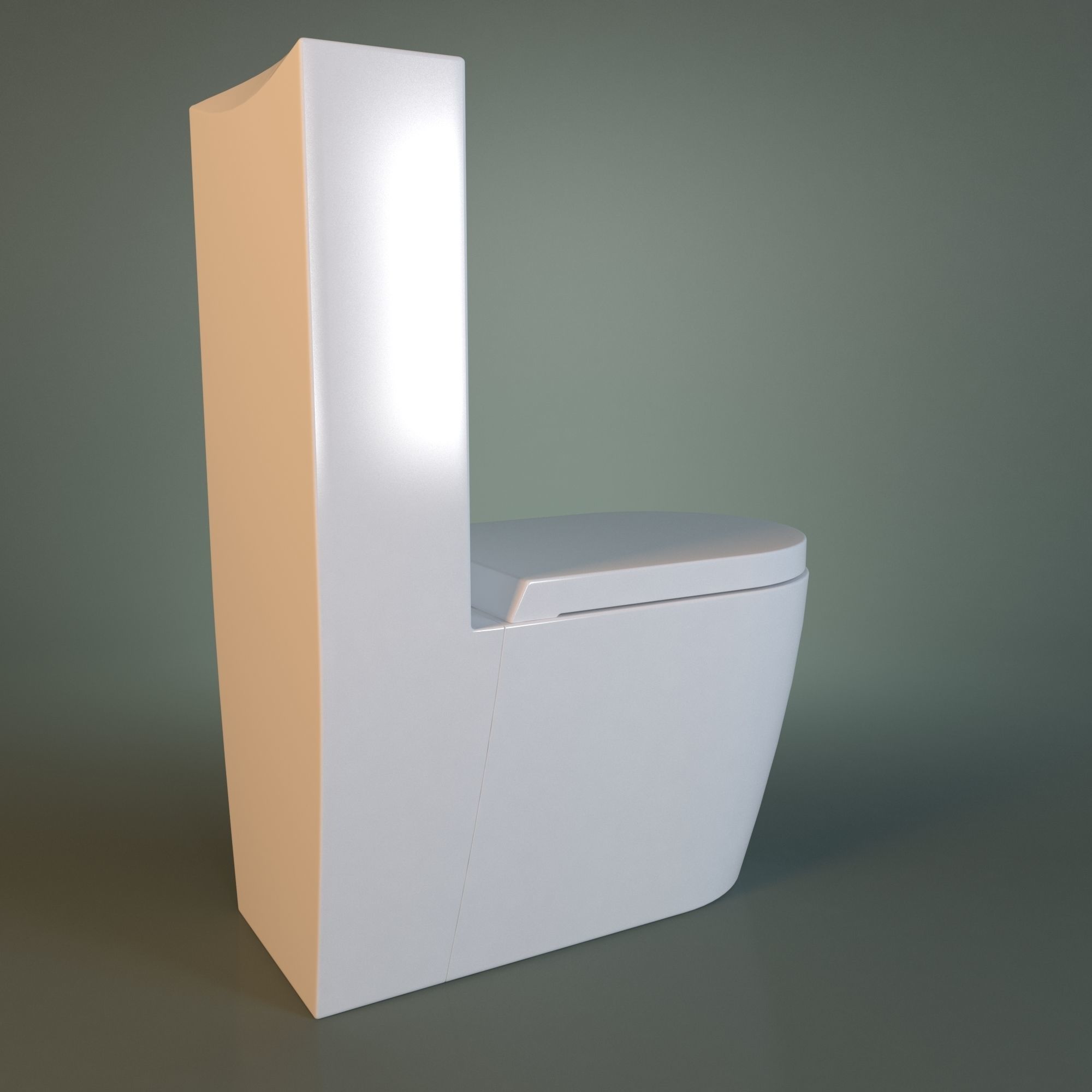 White Acrylic Toilet Bowl 3D model_28