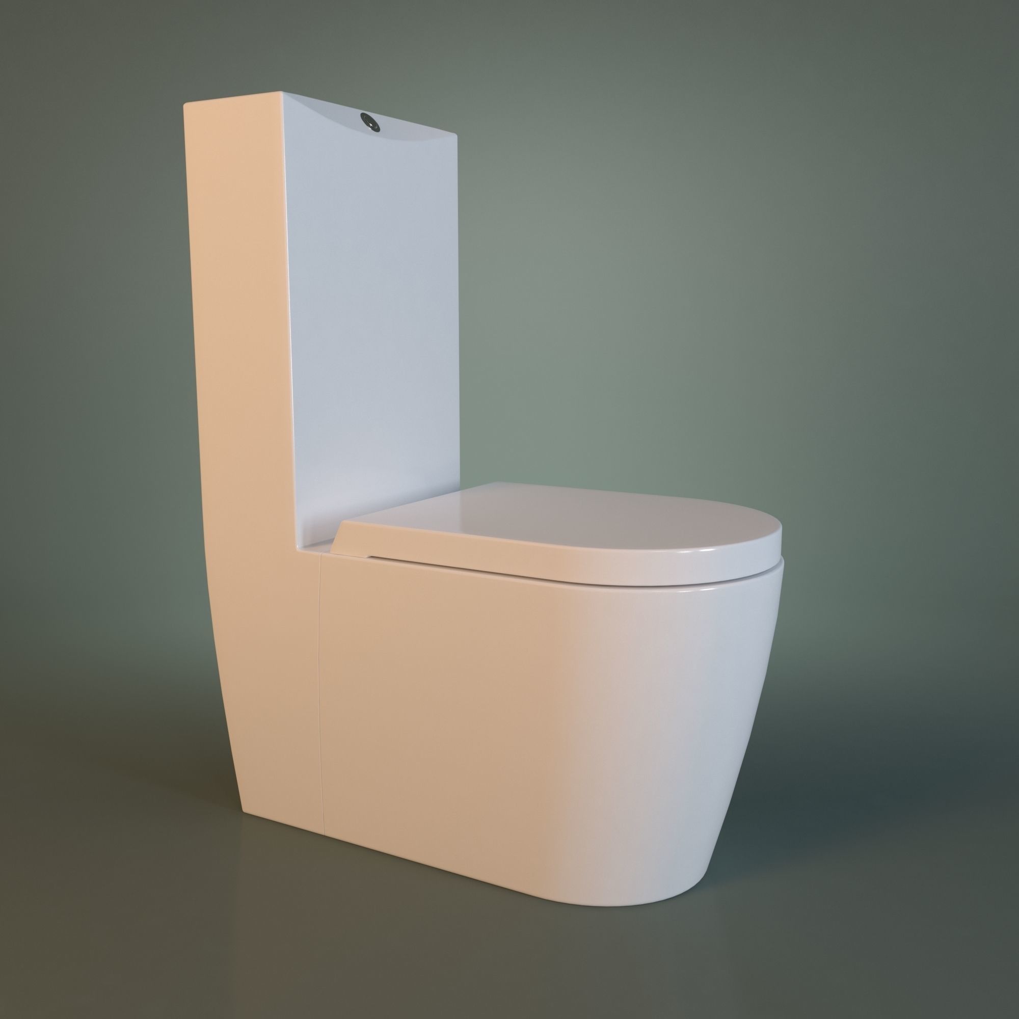 White Acrylic Toilet Bowl 3D model_34