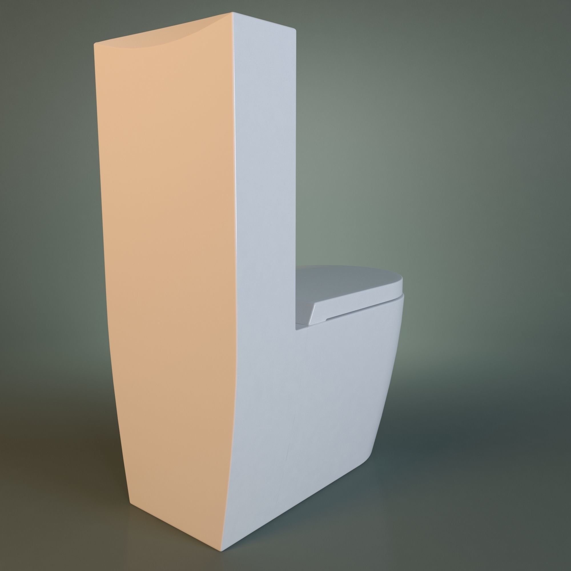 White Acrylic Toilet Bowl 3D model_27