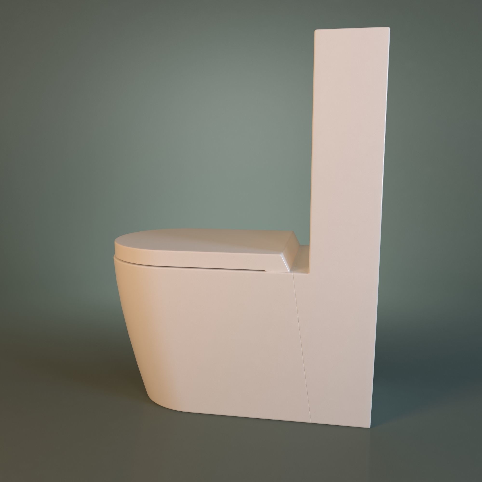 White Acrylic Toilet Bowl 3D model_14