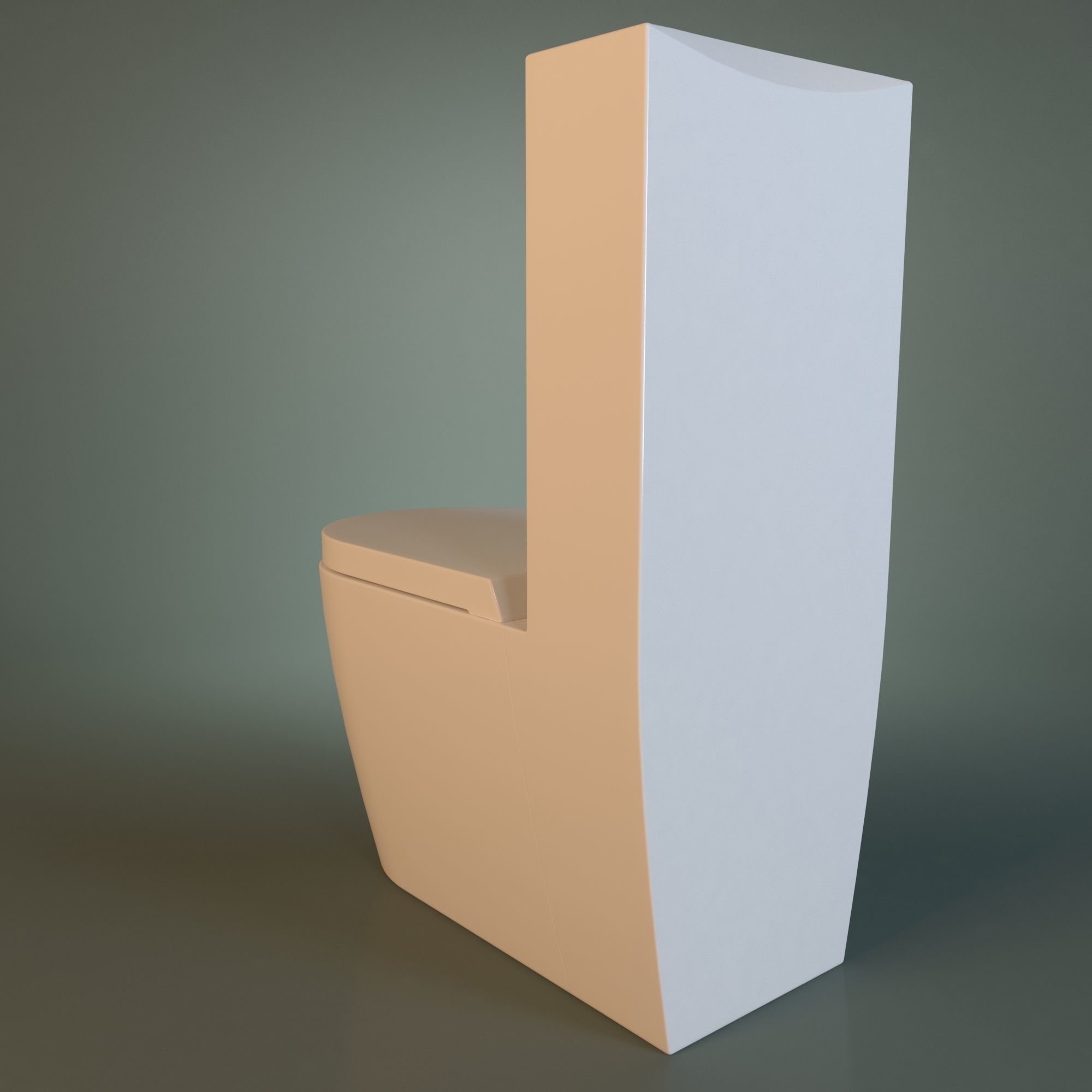 White Acrylic Toilet Bowl 3D model_18