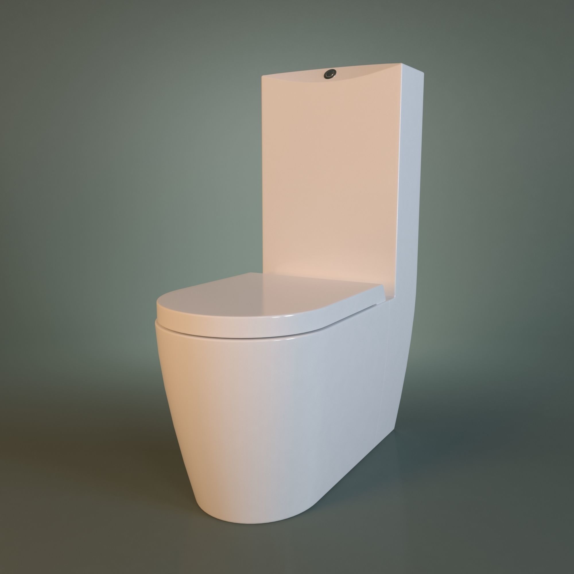 White Acrylic Toilet Bowl 3D model_6