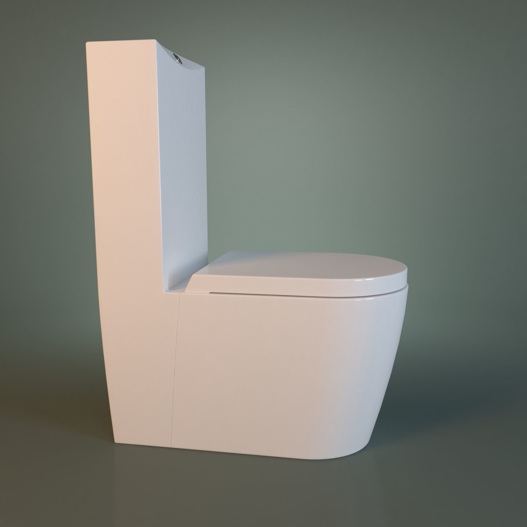 White Acrylic Toilet Bowl 3D model_32