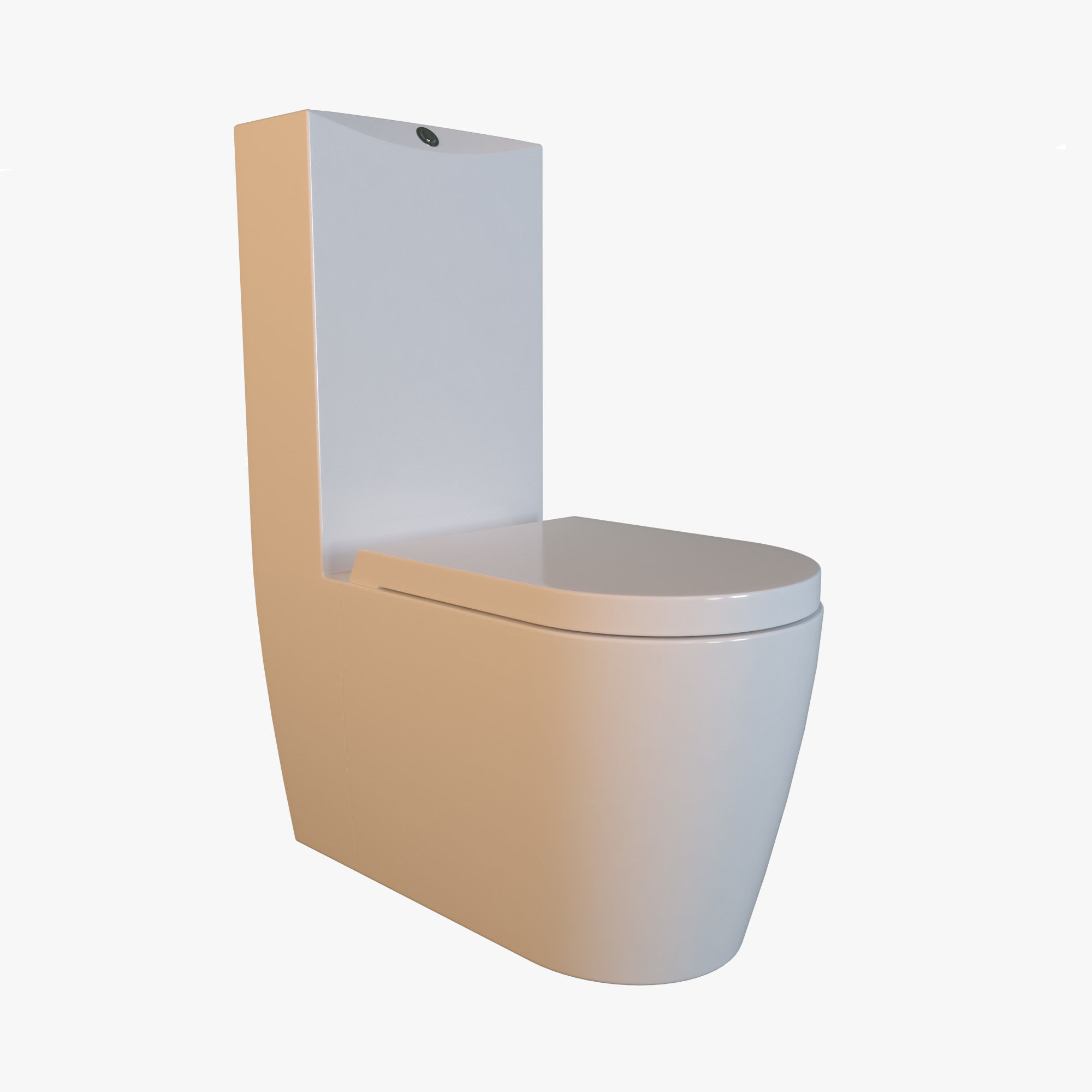 White Acrylic Toilet Bowl 3D model_2