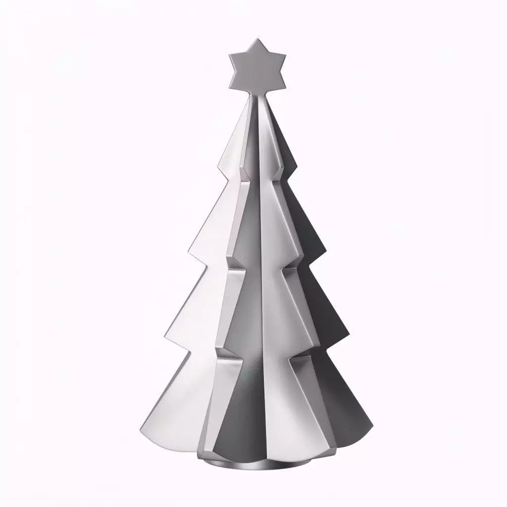 Minimalist Gold Christmas Tree STL - Print in Place 3D print model_5