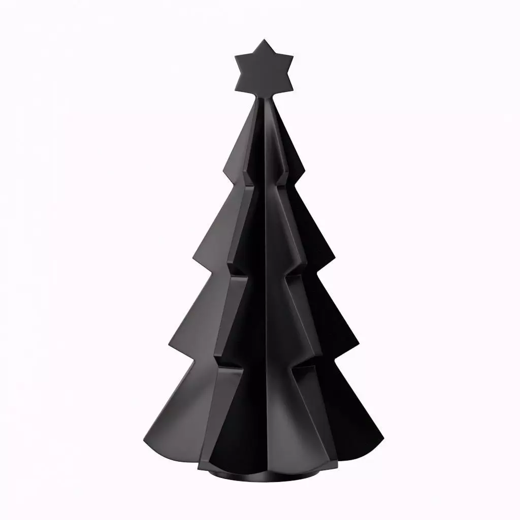 Minimalist Gold Christmas Tree STL - Print in Place 3D print model_4
