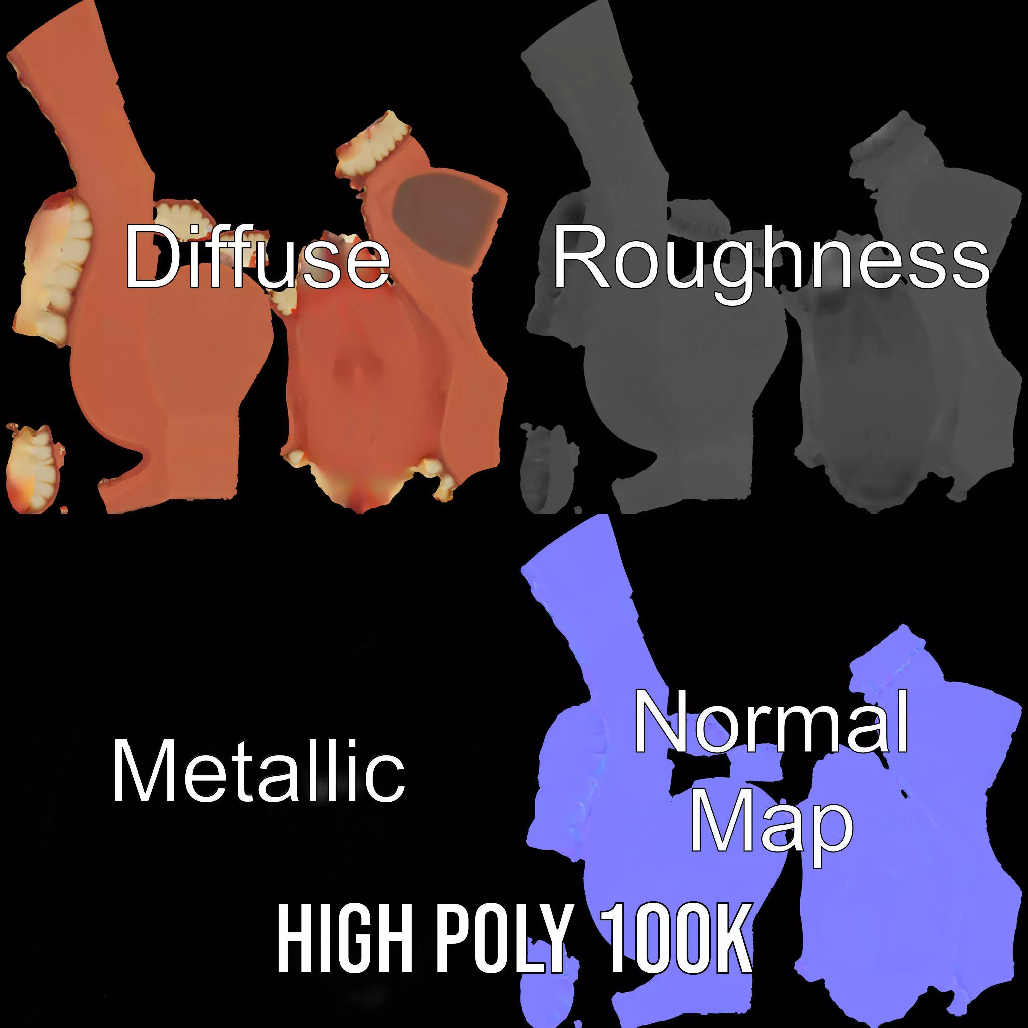 Realistic Dentist Teeth model pack Low-poly 3D model_3