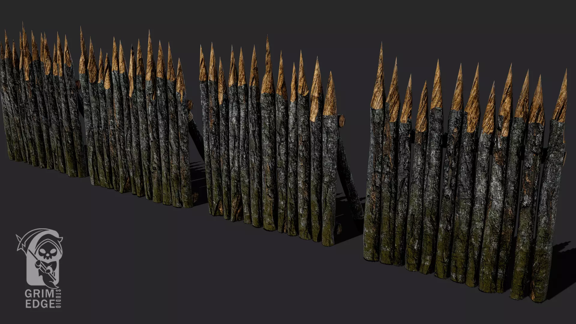 Log Wall Low-poly 3D model_4