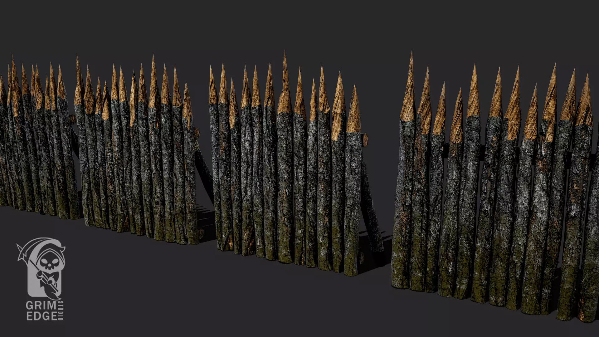 Log Wall Low-poly 3D model_2