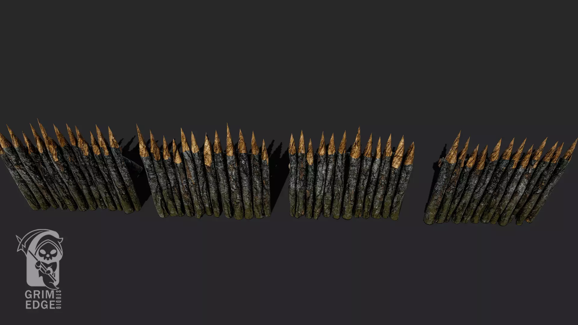 Log Wall Low-poly 3D model_3