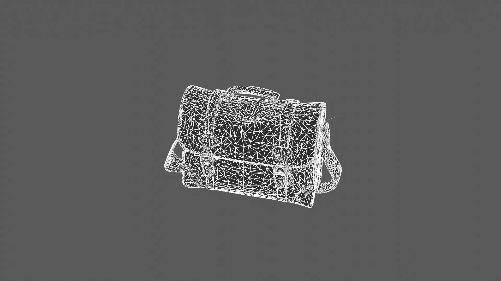 Classic Leather and Canvas Messenger Bag 3D Model 3D model_6