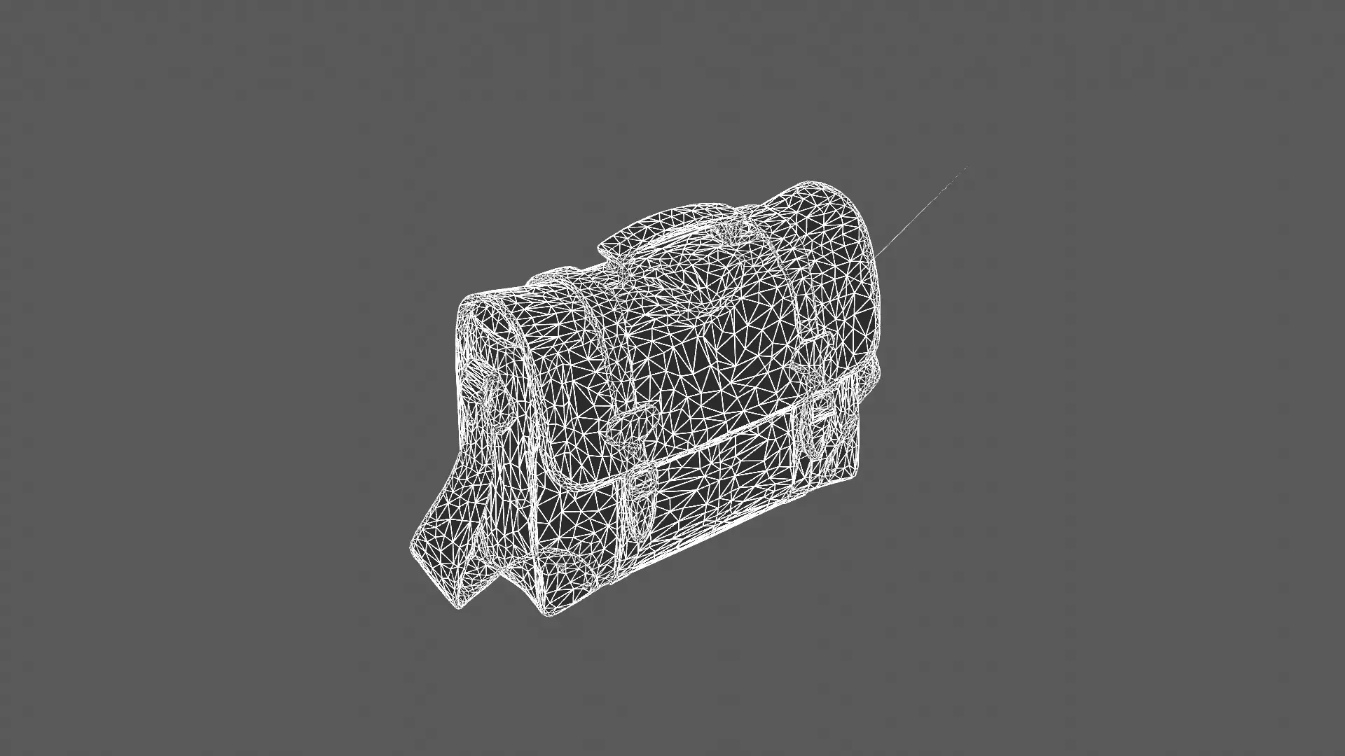 Classic Leather and Canvas Messenger Bag 3D Model 3D model_5