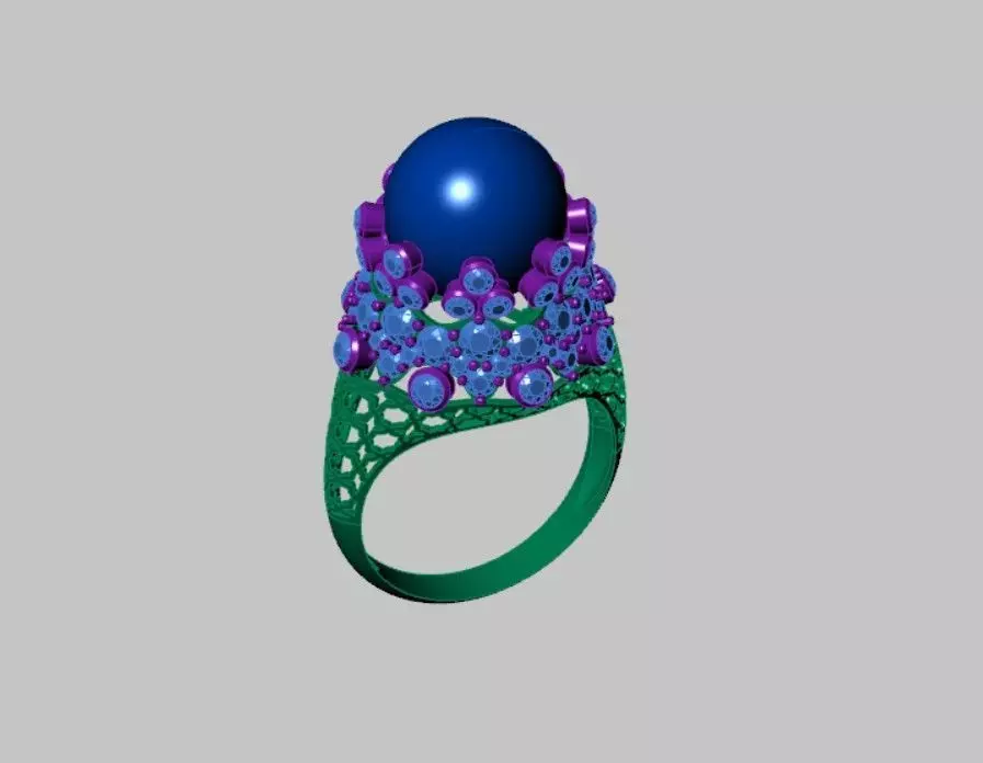 Women Pearl Rings 3D print model_2