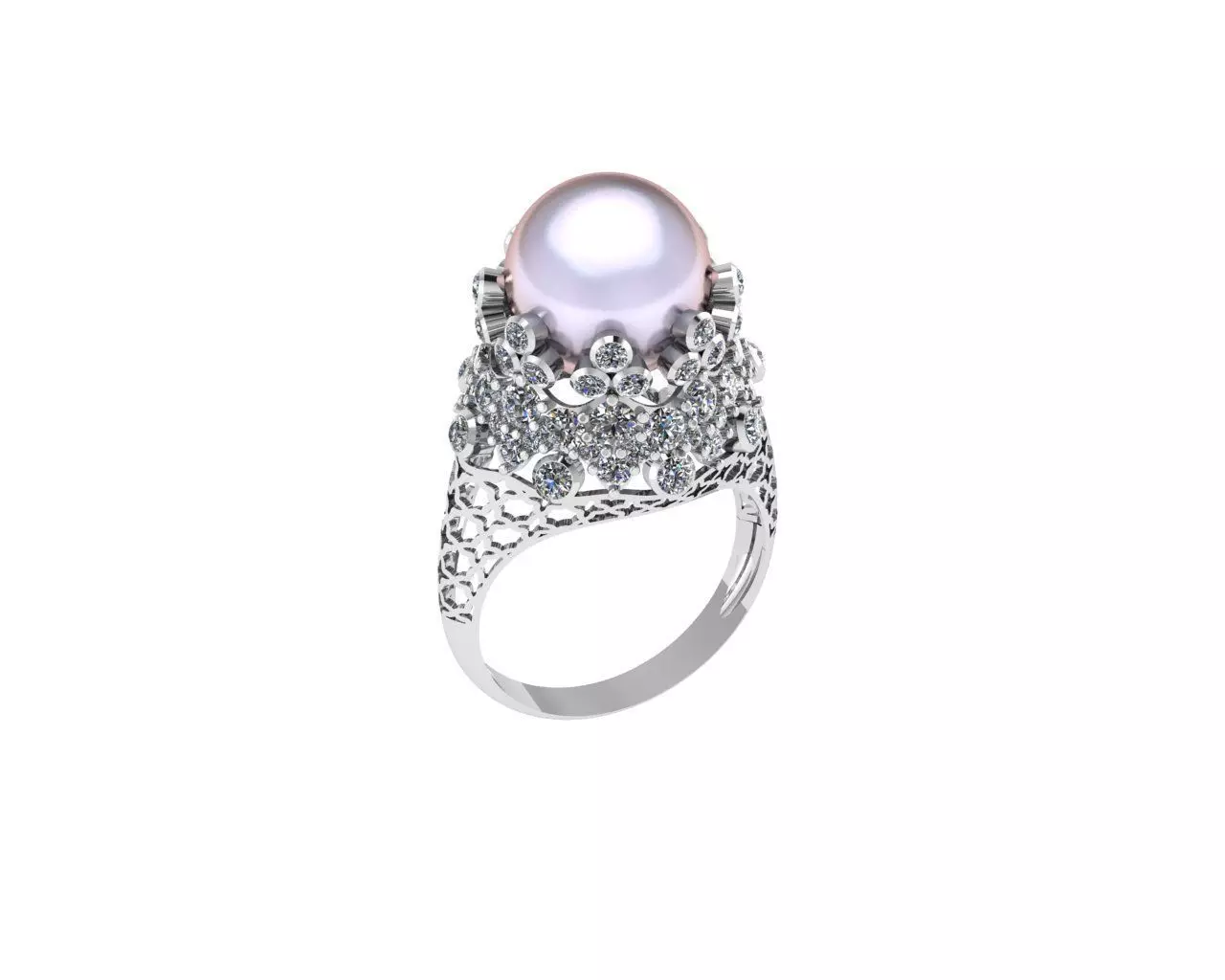 Women Pearl Rings 3D print model_1