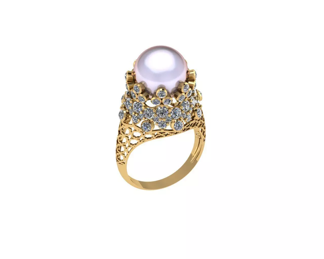 Women Pearl Rings 3D print model_0
