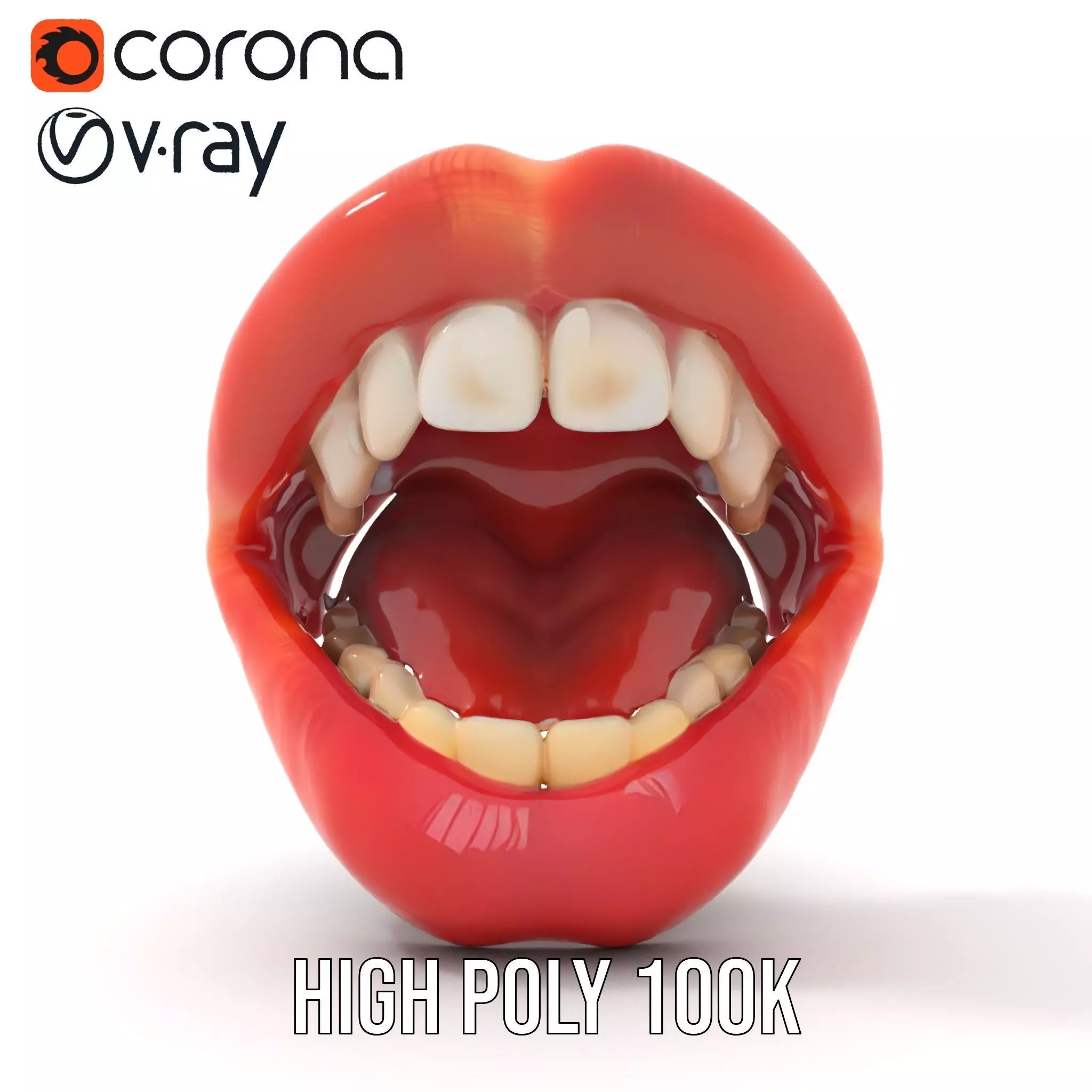 Realistic Human Mouth model pack Low-poly 3D model_23