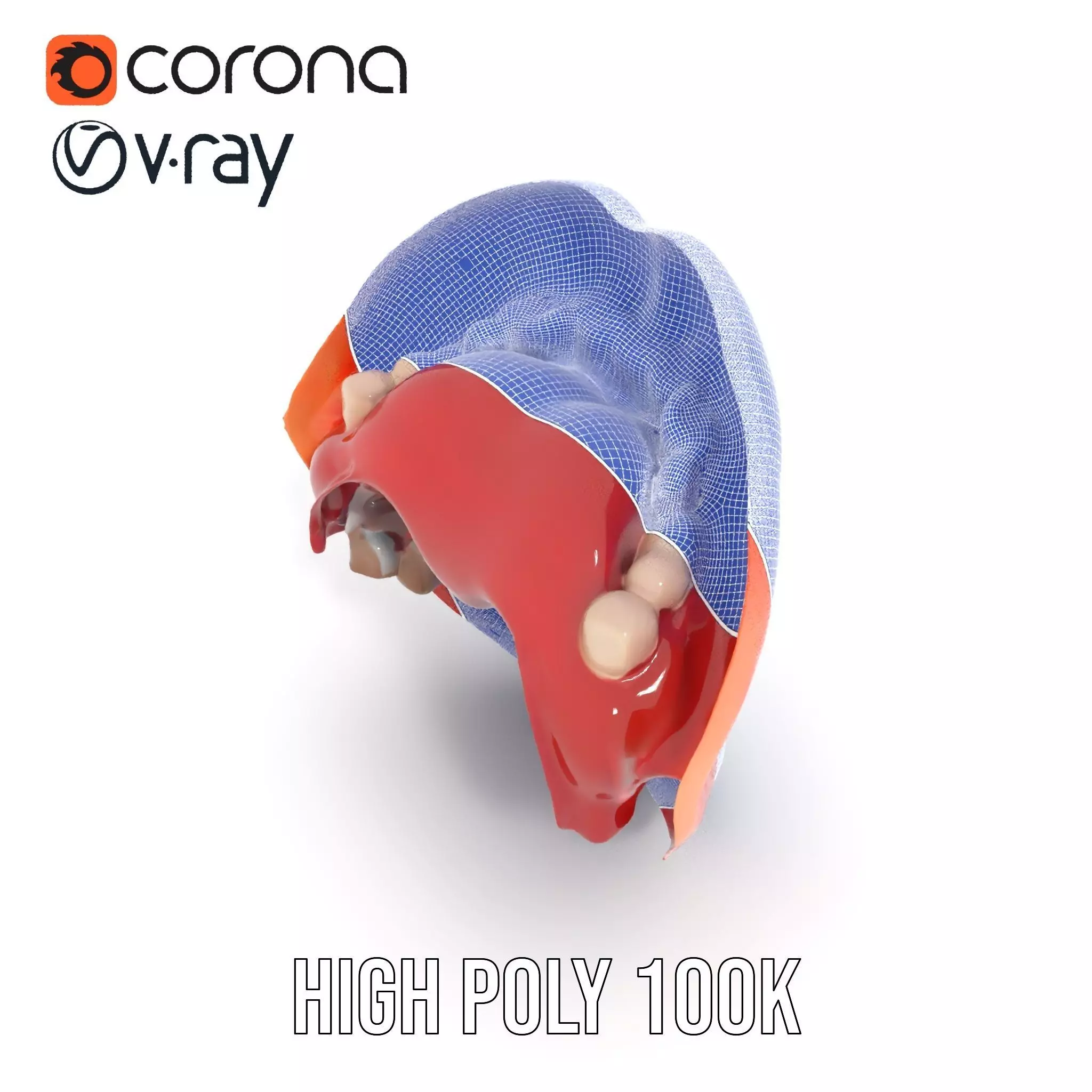 Realistic Human Mouth model pack Low-poly 3D model_34