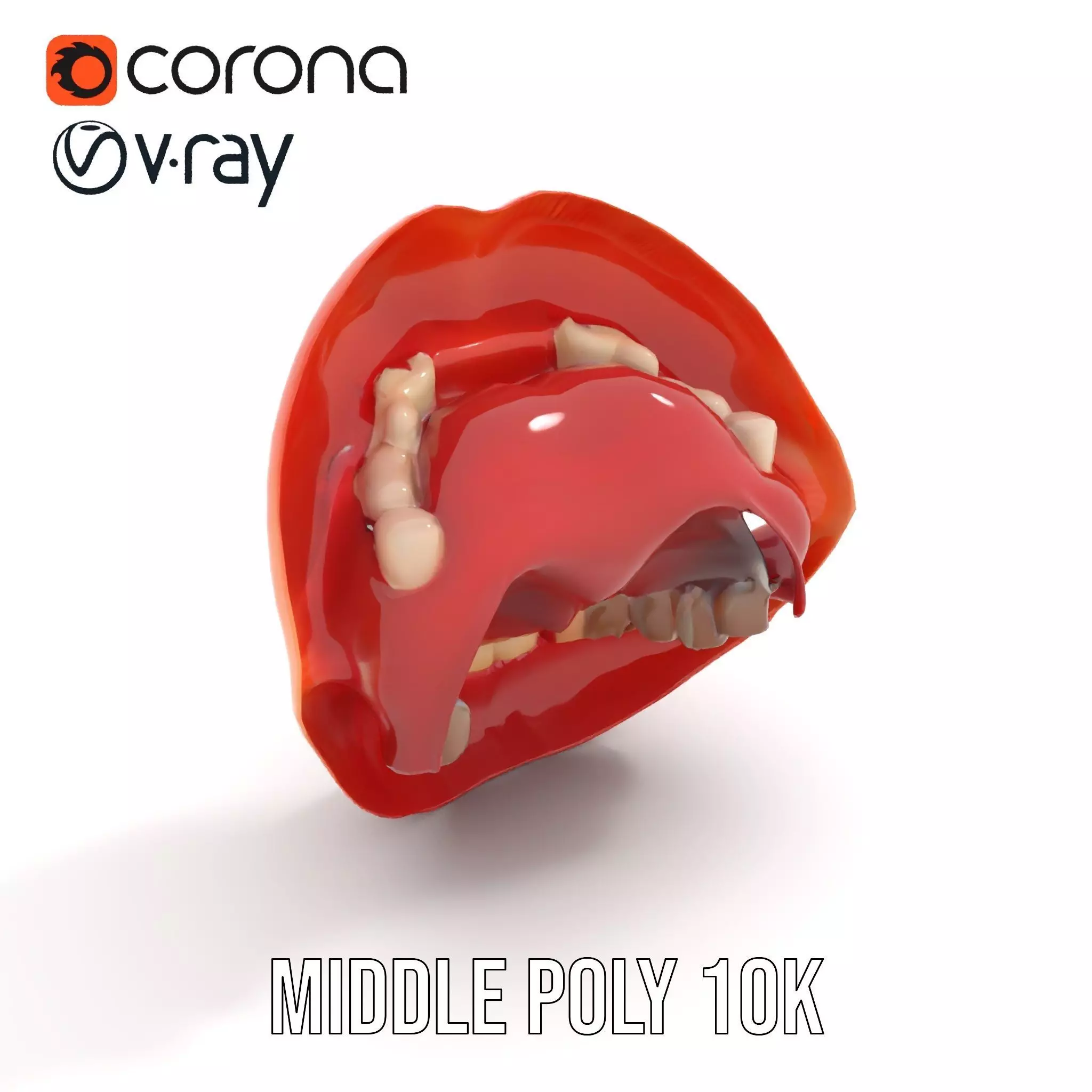 Realistic Human Mouth model pack Low-poly 3D model_6