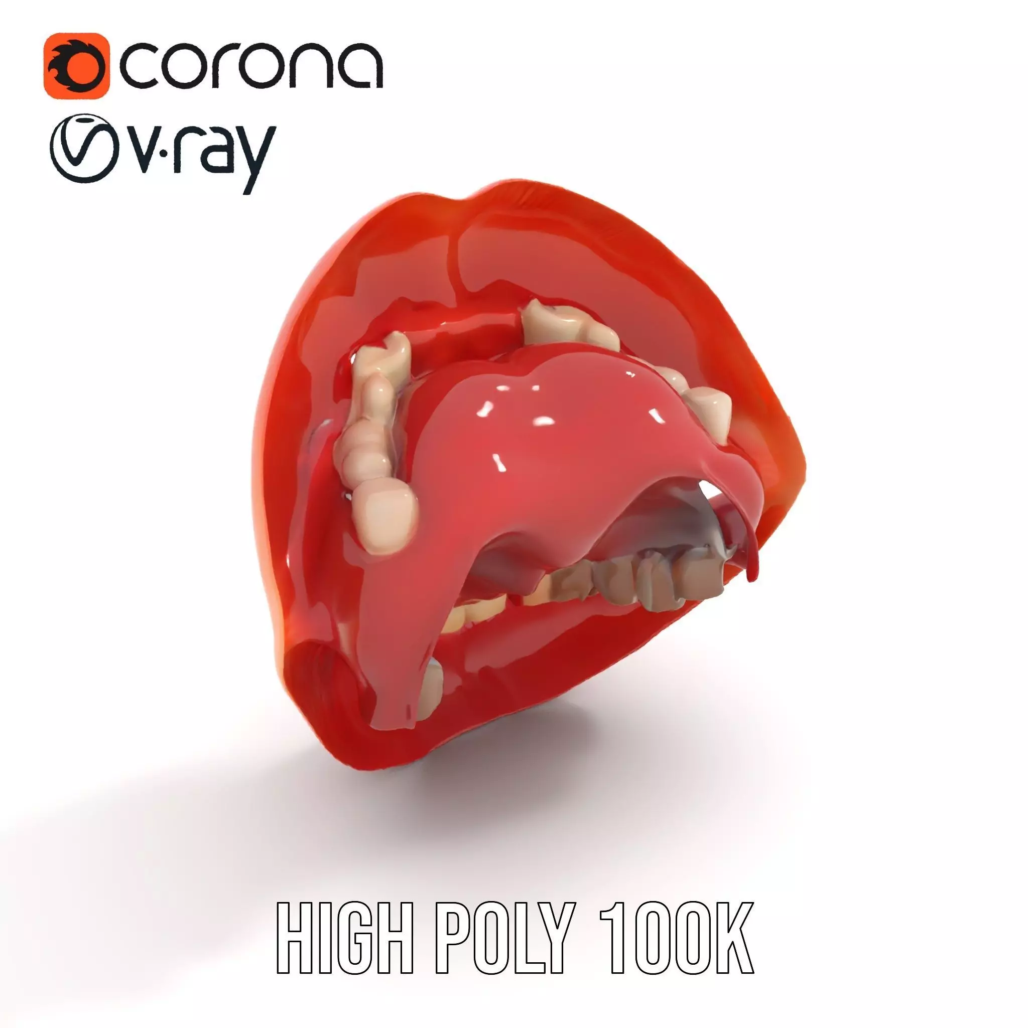 Realistic Human Mouth model pack Low-poly 3D model_20