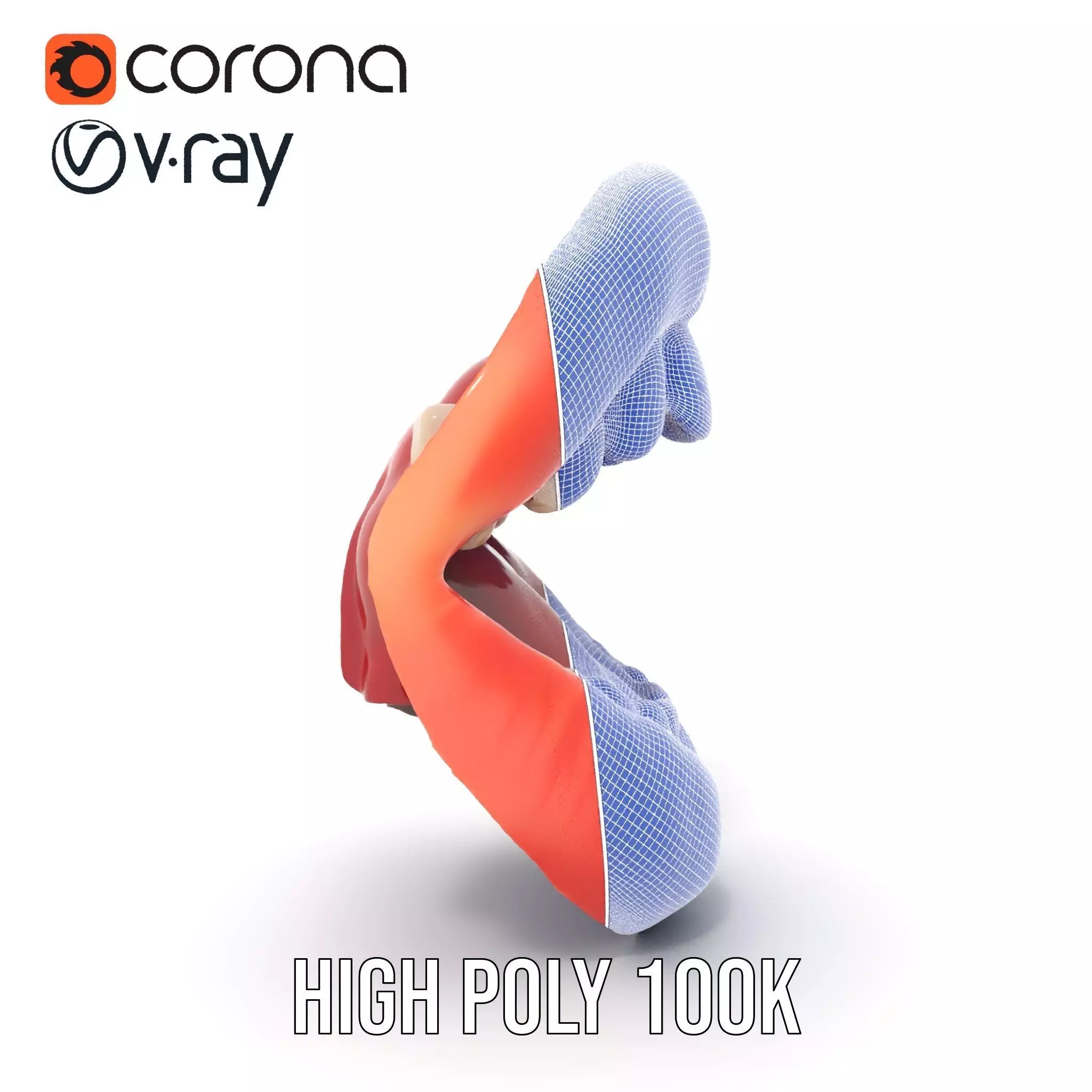 Realistic Human Mouth model pack Low-poly 3D model_32