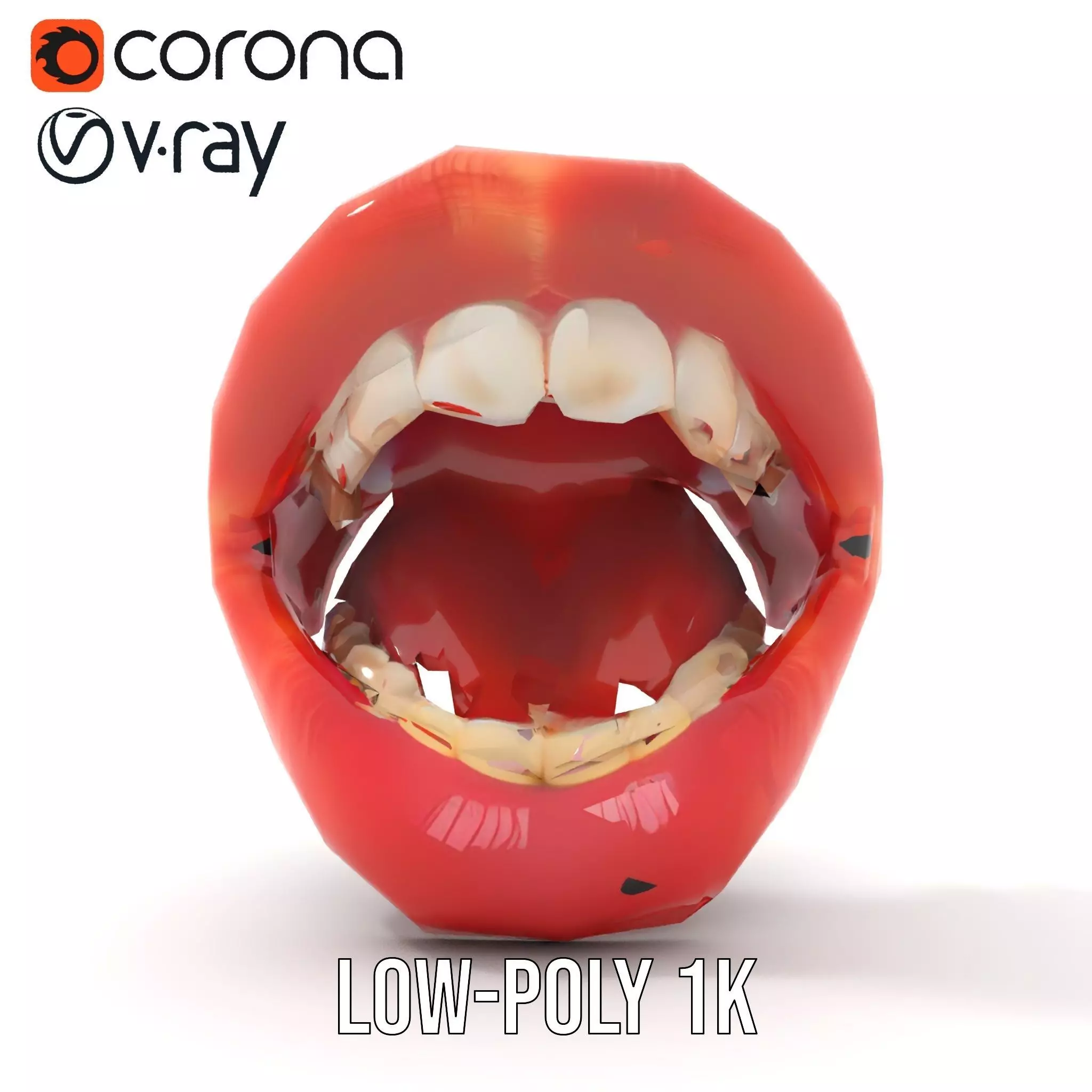 Realistic Human Mouth model pack Low-poly 3D model_14