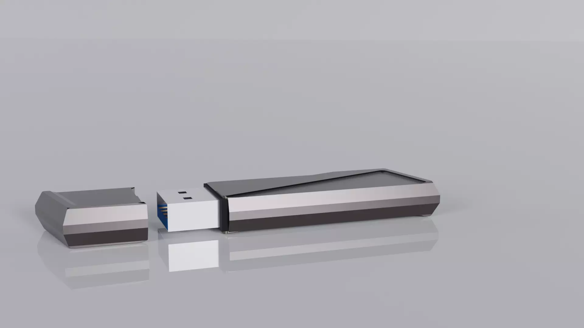 USB Flash Drive Low-poly 3D model_3