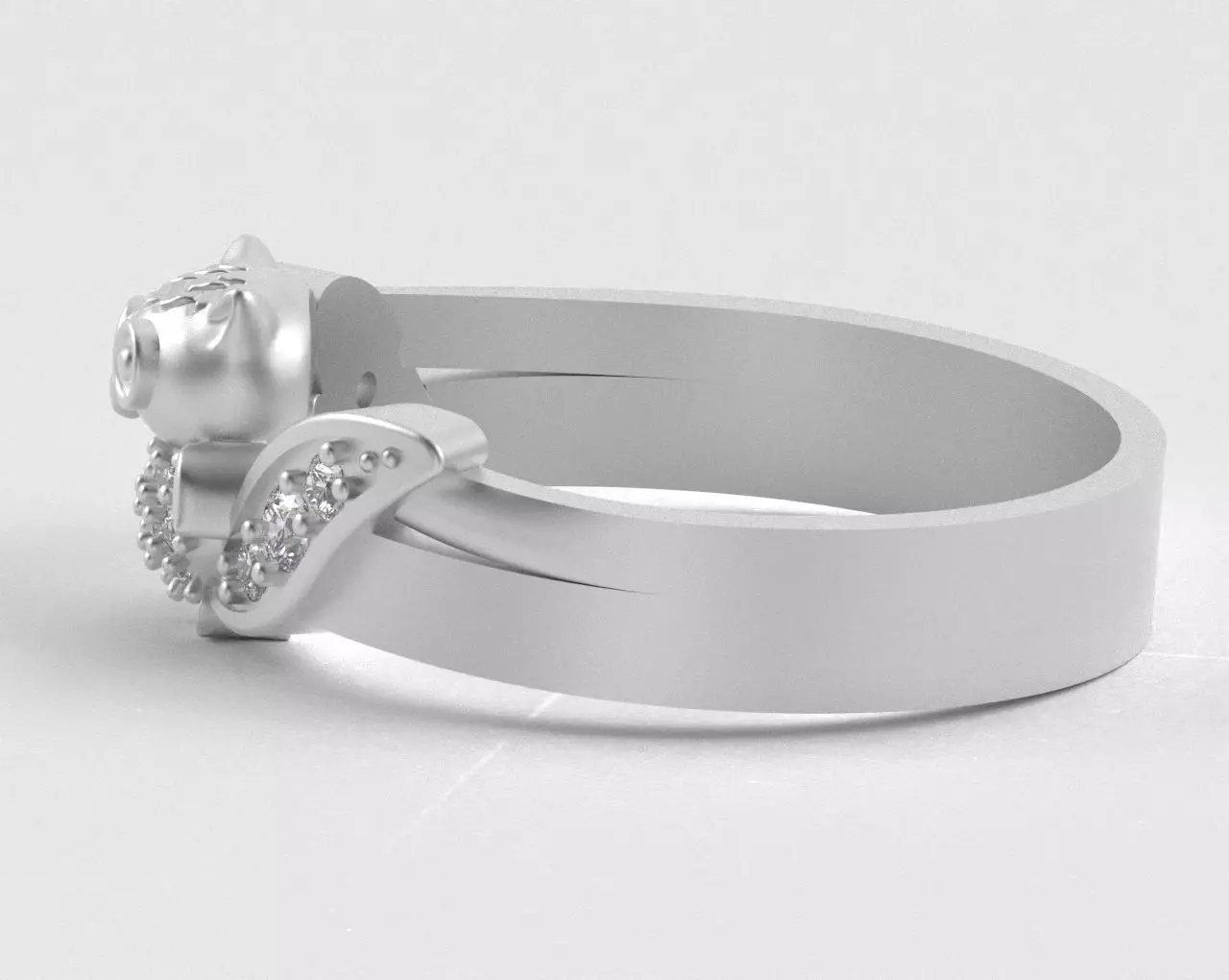 Owl Ring with Side Leaves 3D print model_37