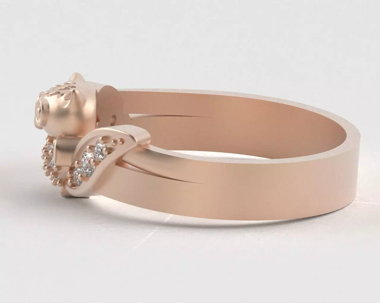 Owl Ring with Side Leaves 3D print model_36