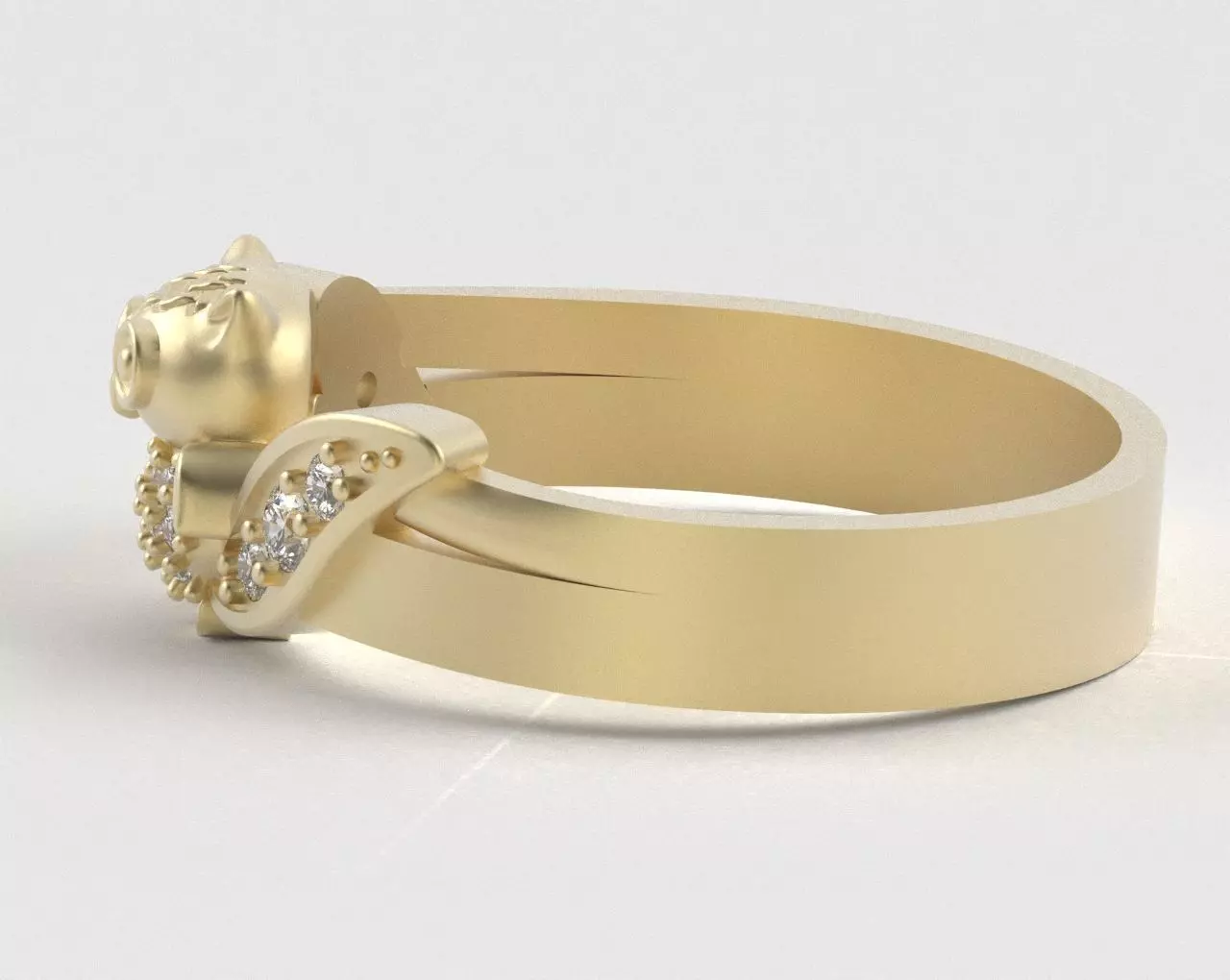 Owl Ring with Side Leaves 3D print model_38